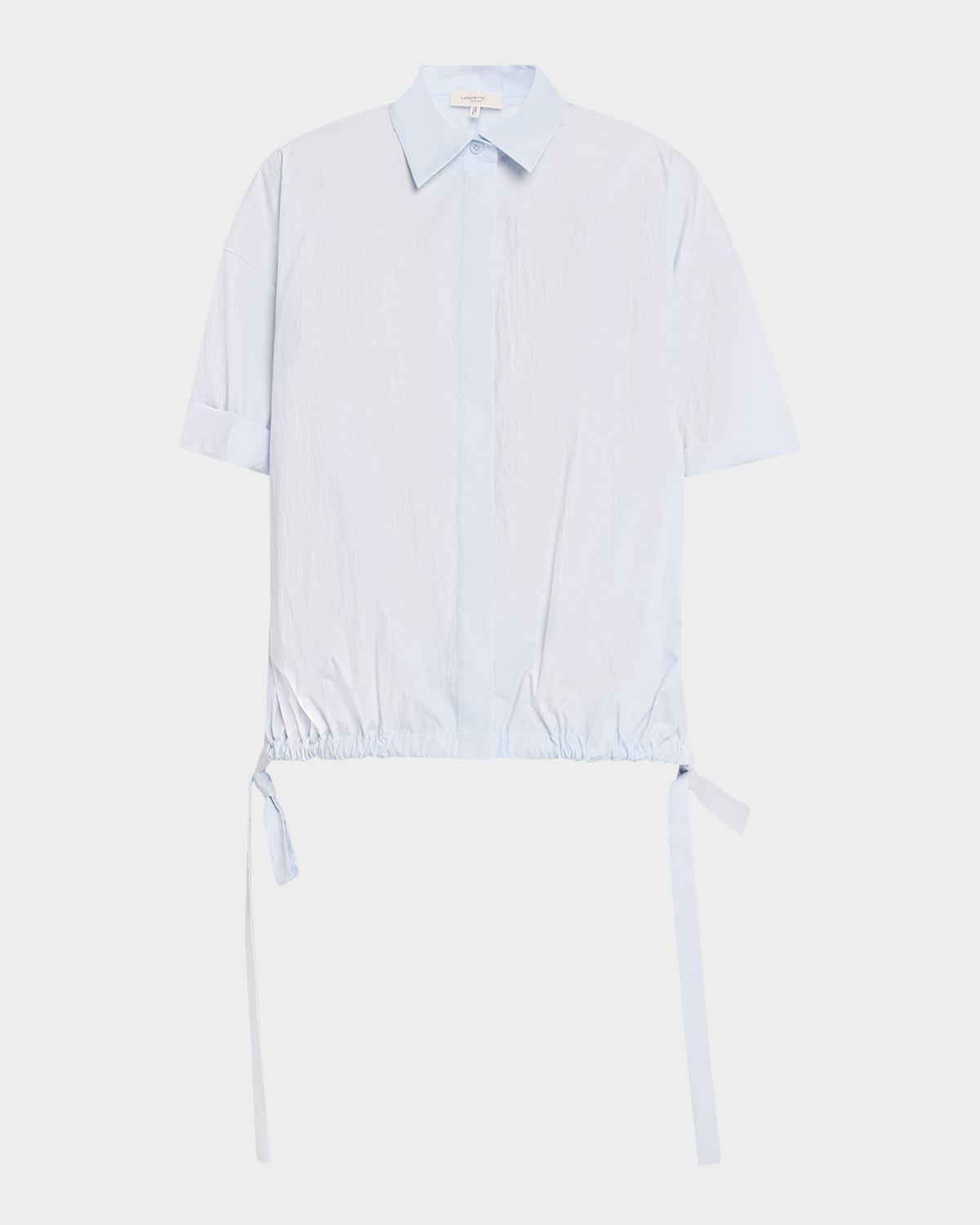 Lafayette 148 New York Travel Cotton Oversized High-Low Shirt
