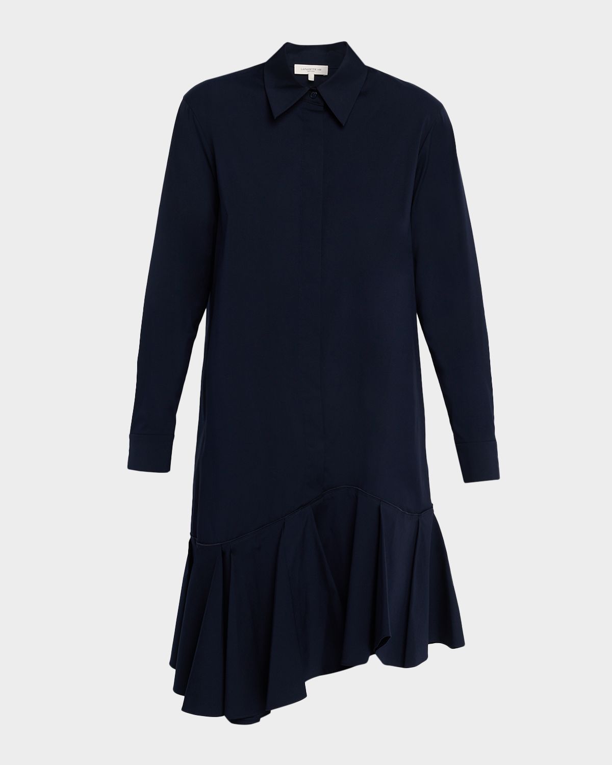 Lafayette 148 New York Asymmetric Flounce Ruffle Shirtdress