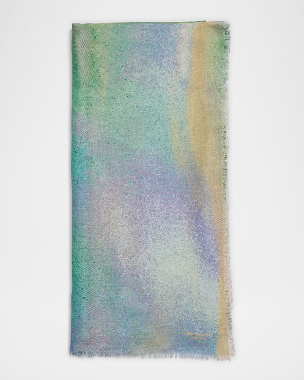 Lafayette 148 New York Printed Fringe Cashmere-Silk Scarf