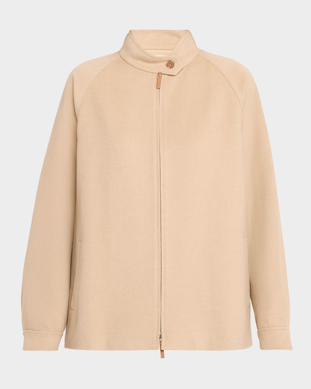 Lafayette 148 New York Oversized Zip-Front Camel Hair Jacket