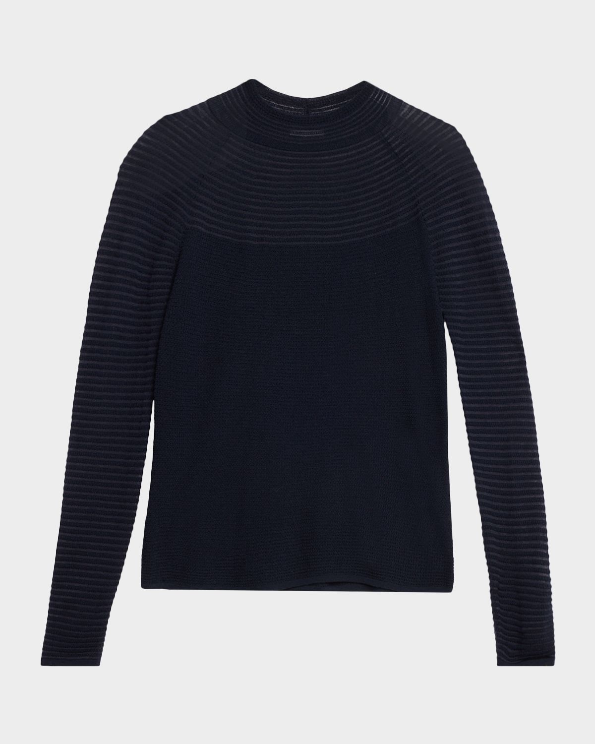 Lafayette 148 New York Textured Striped Raglan-Sleeve Sweater