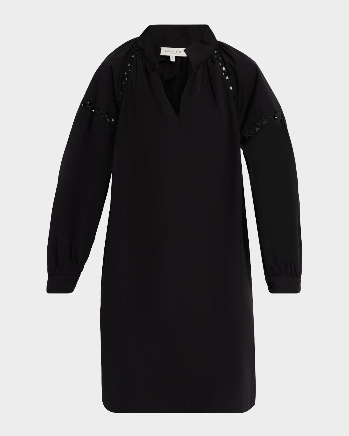 Lafayette 148 New York Soutache-Inset Cotton Poplin Dress