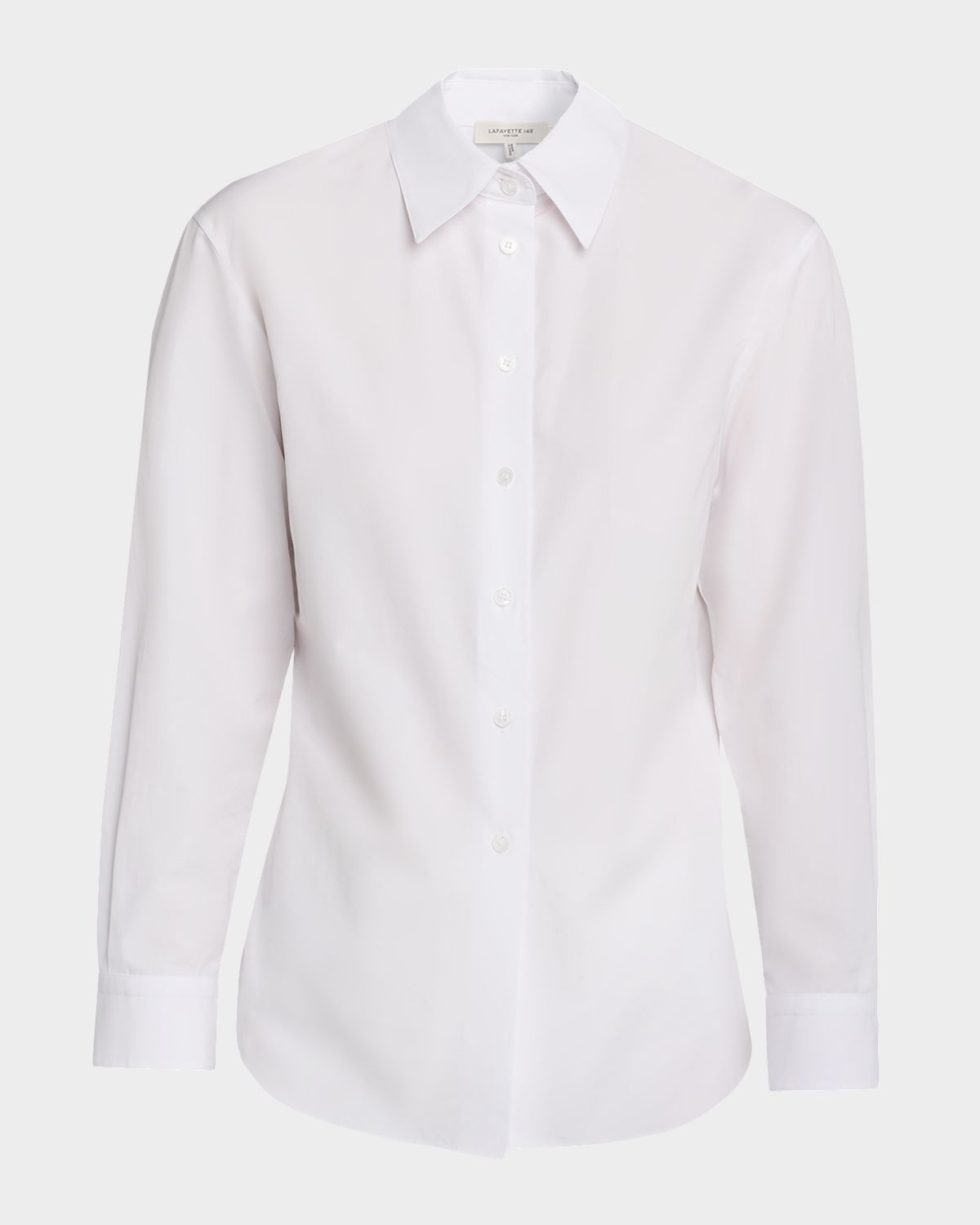 Lafayette 148 New York Cinched-Waist Cotton Poplin Shirt