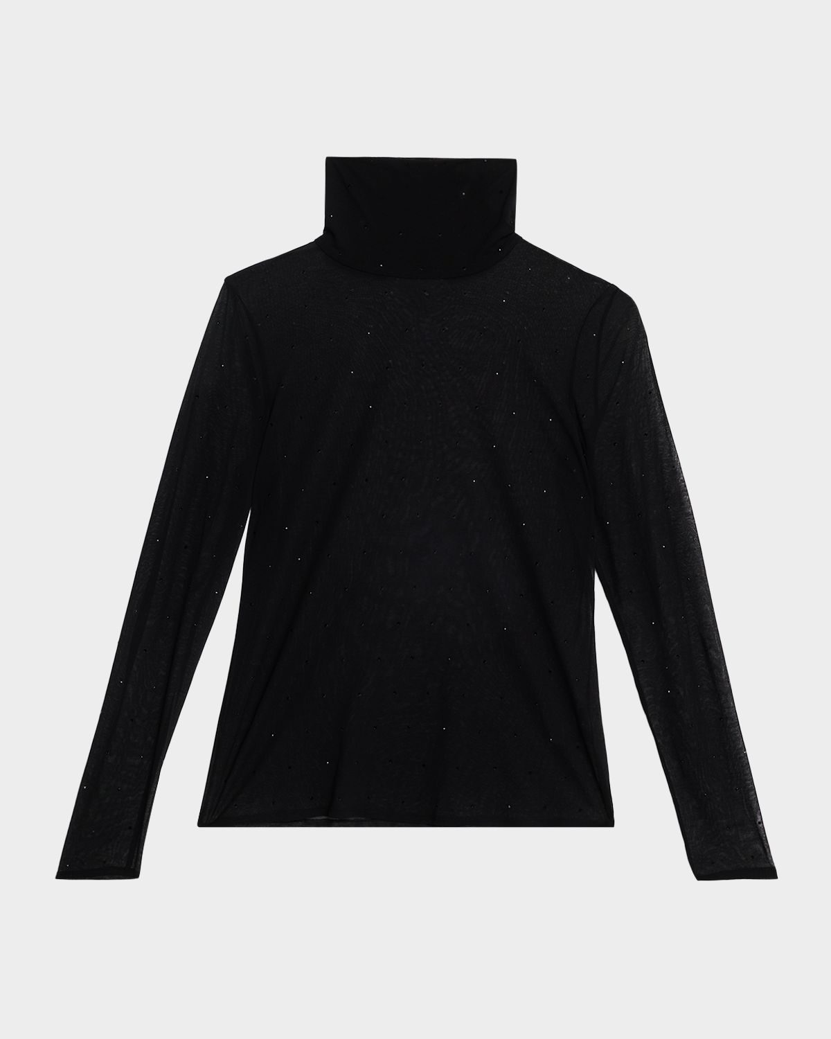 Lafayette 148 New York Sheer Crystal-Embellished Turtleneck Pullover