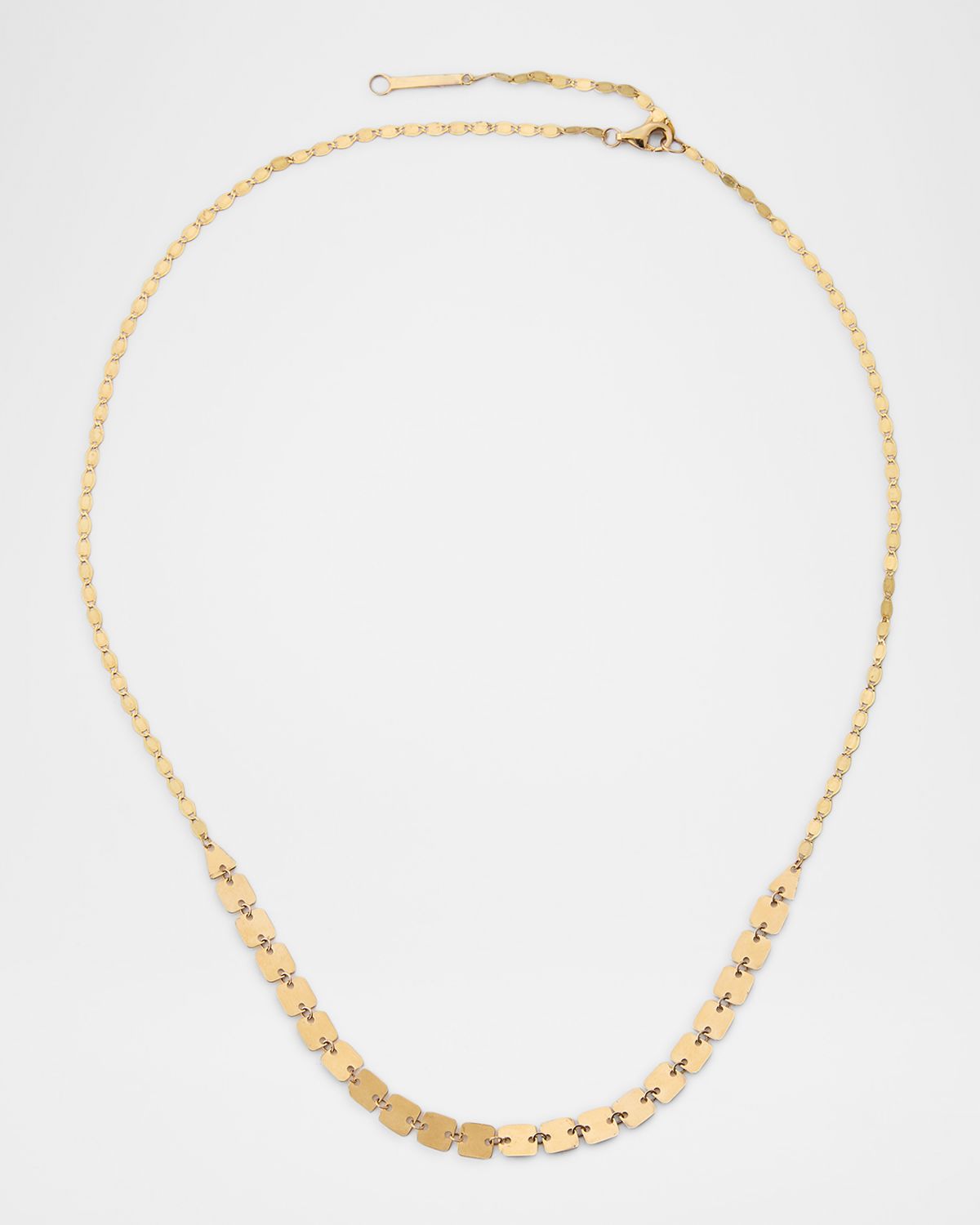 LANA Laser Square and Petite Nude Chain Necklace