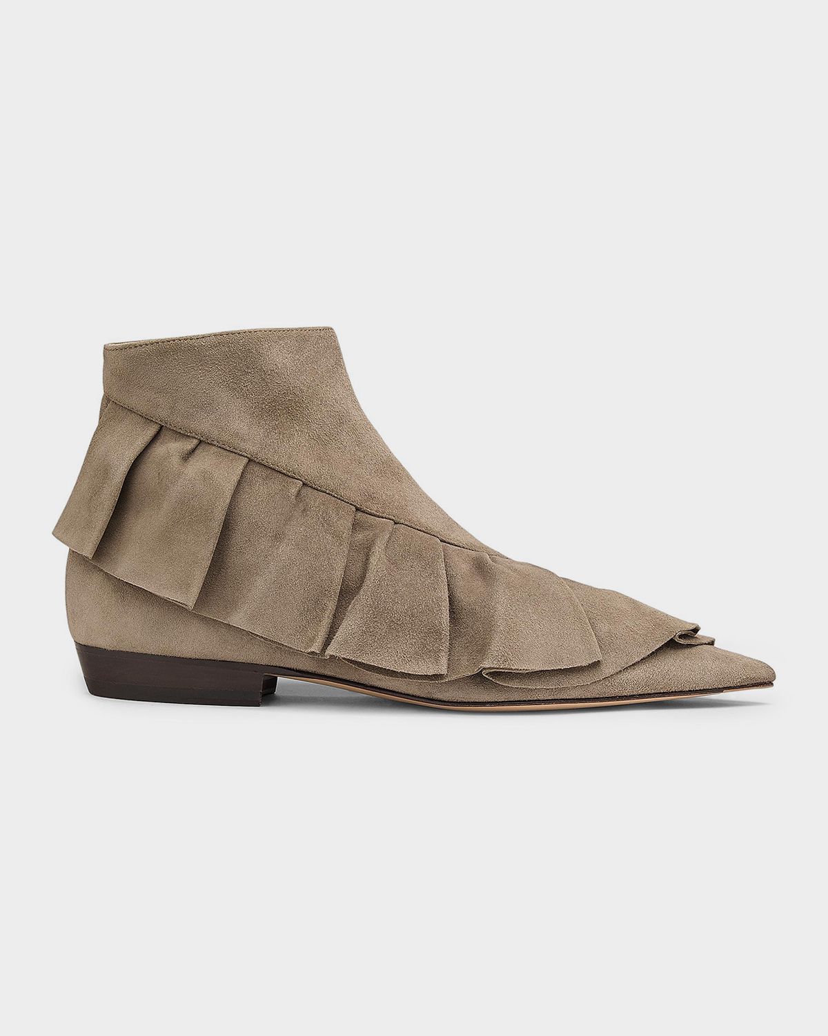 JW Anderson Ruffle Suede Ankle Boots