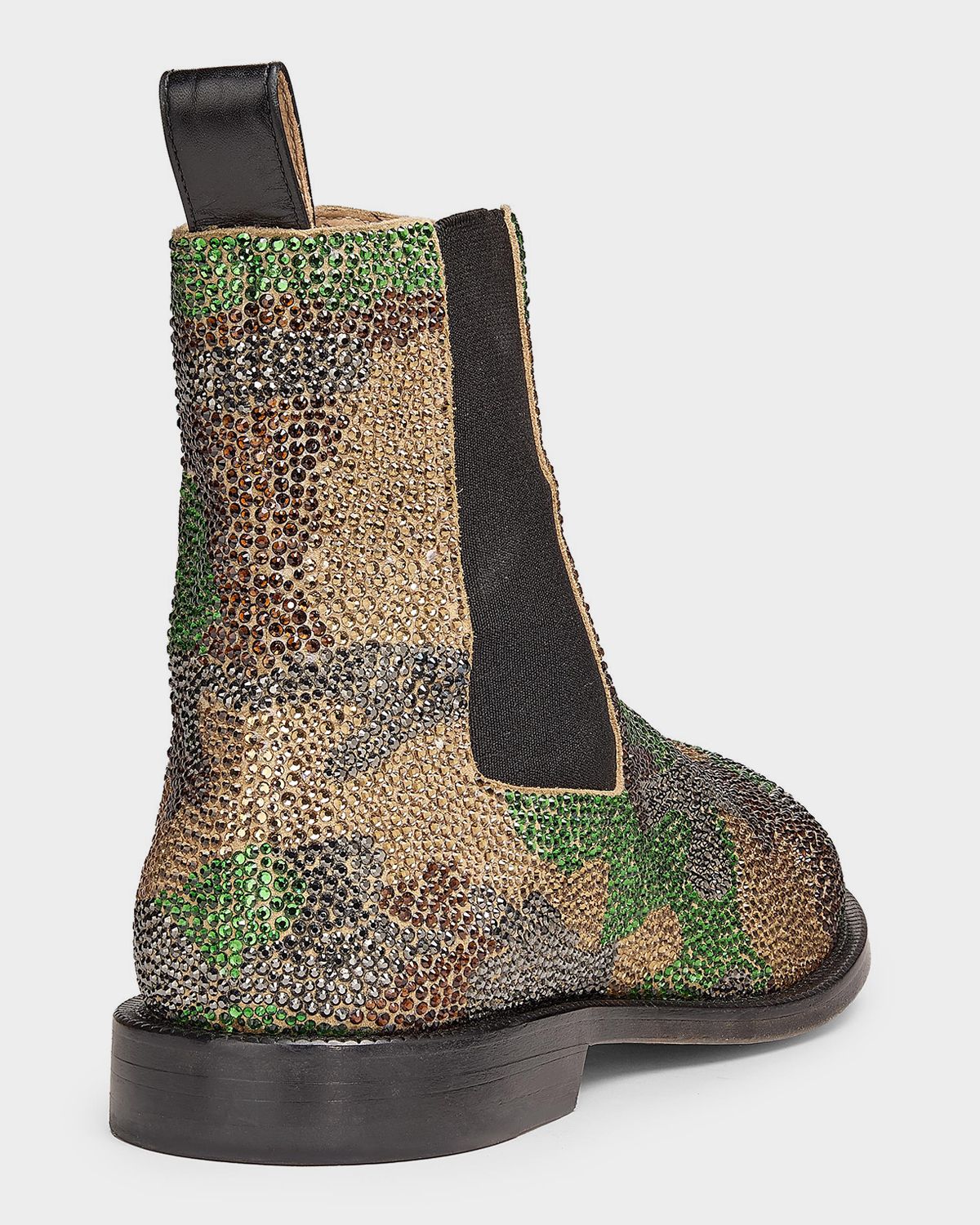 JW Anderson Embellished Camo Suede Chelsea Boots