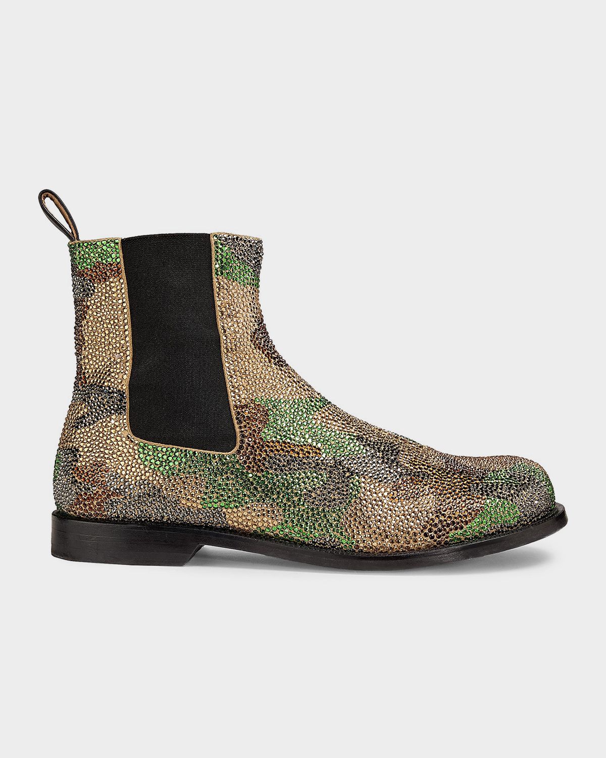 JW Anderson Embellished Camo Suede Chelsea Boots
