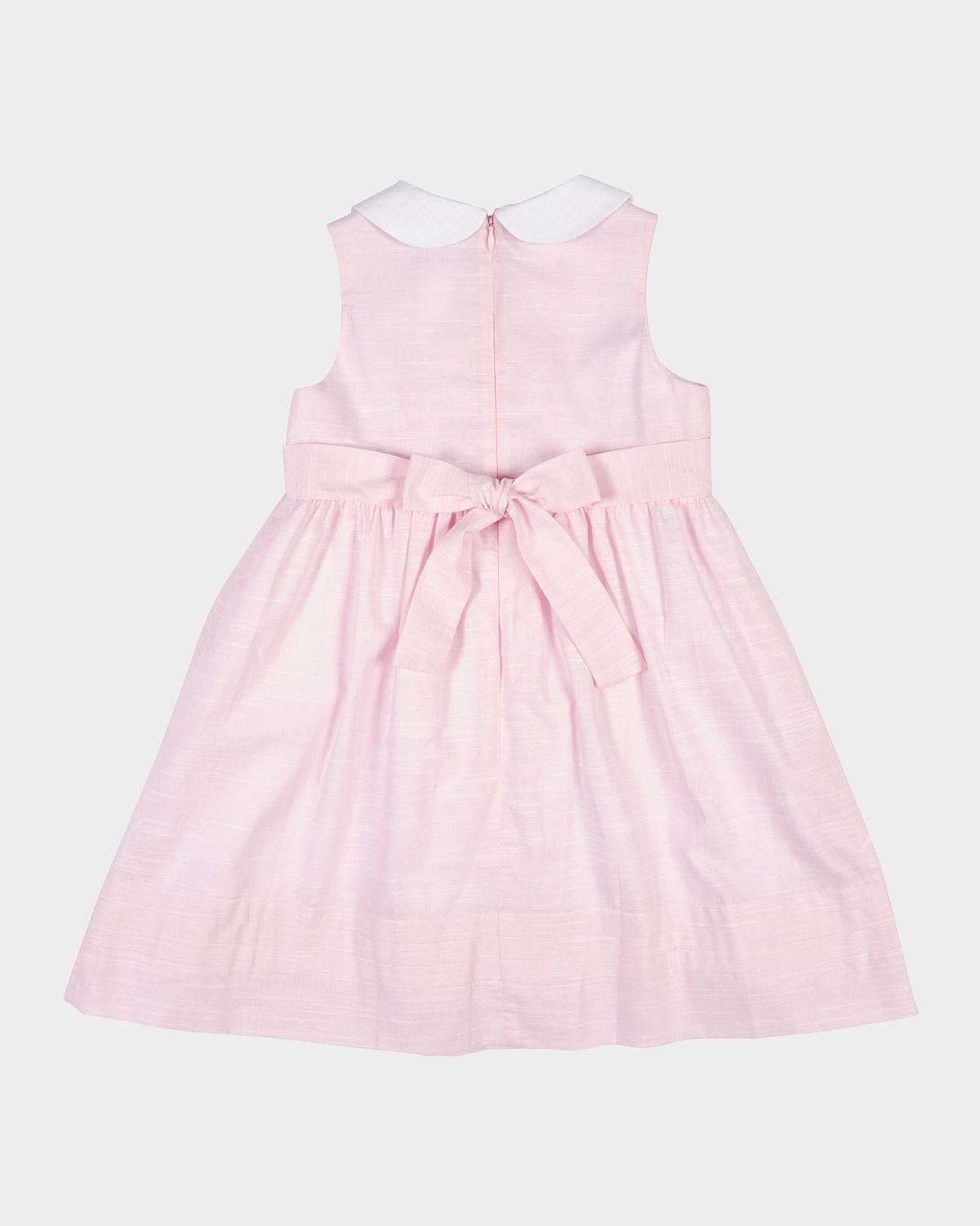 Florence Eiseman Girl 's Floral Appliqué Linen-Look Sleeveless Dress, Size 2T-8