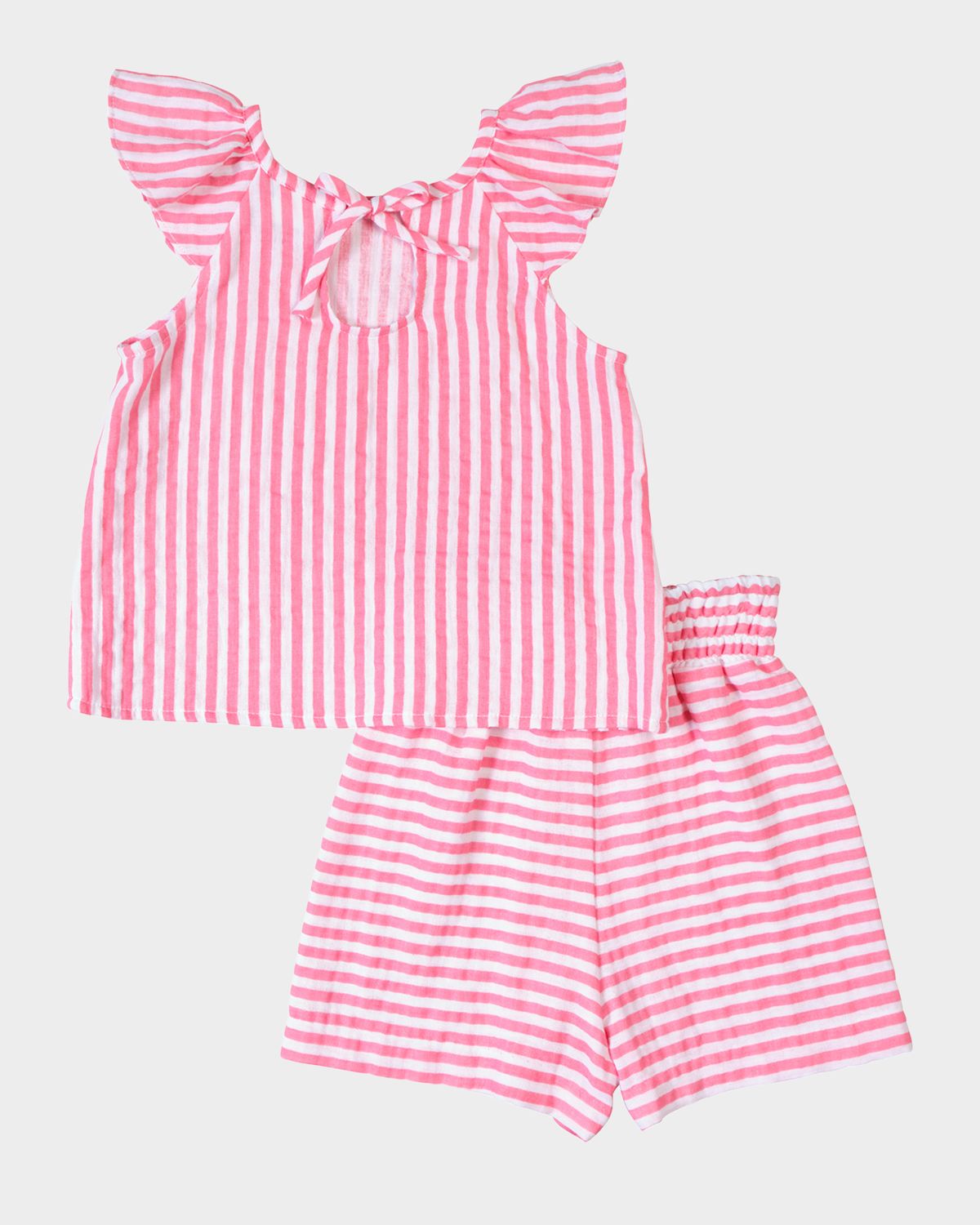 Florence Eiseman Girl 's Striped Gauze Top & Shorts Set, Size 2T-