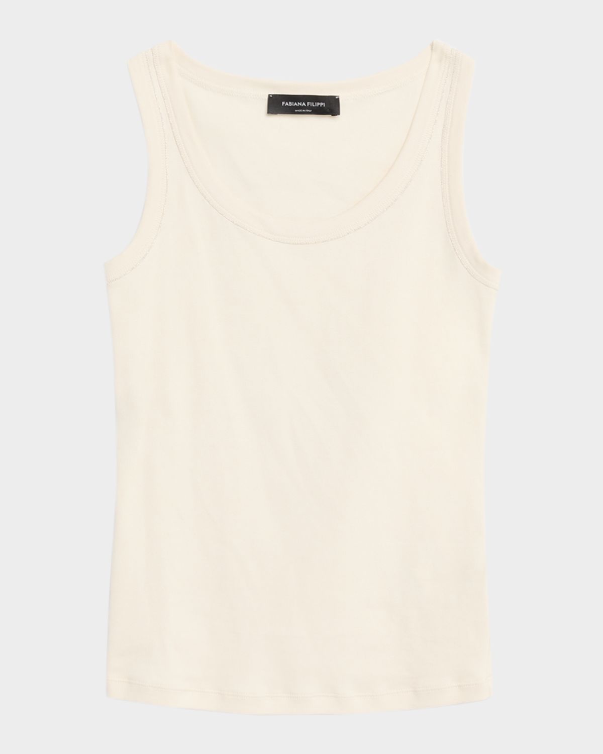 FABIANA FILIPPI Shimmer-Trim Ribbed Jersey Tank Top