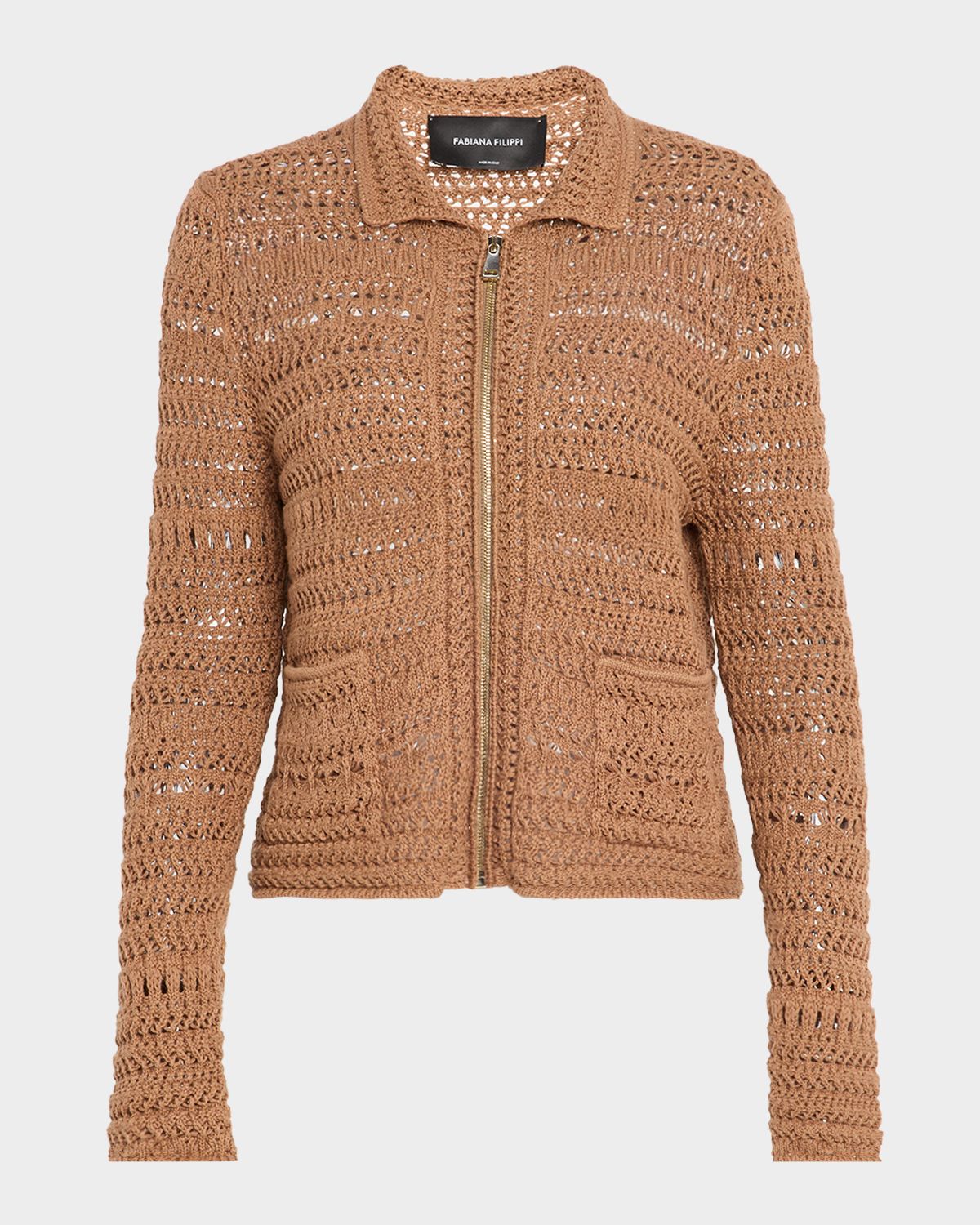 FABIANA FILIPPI Zip-Front Sequin Knit Jacket