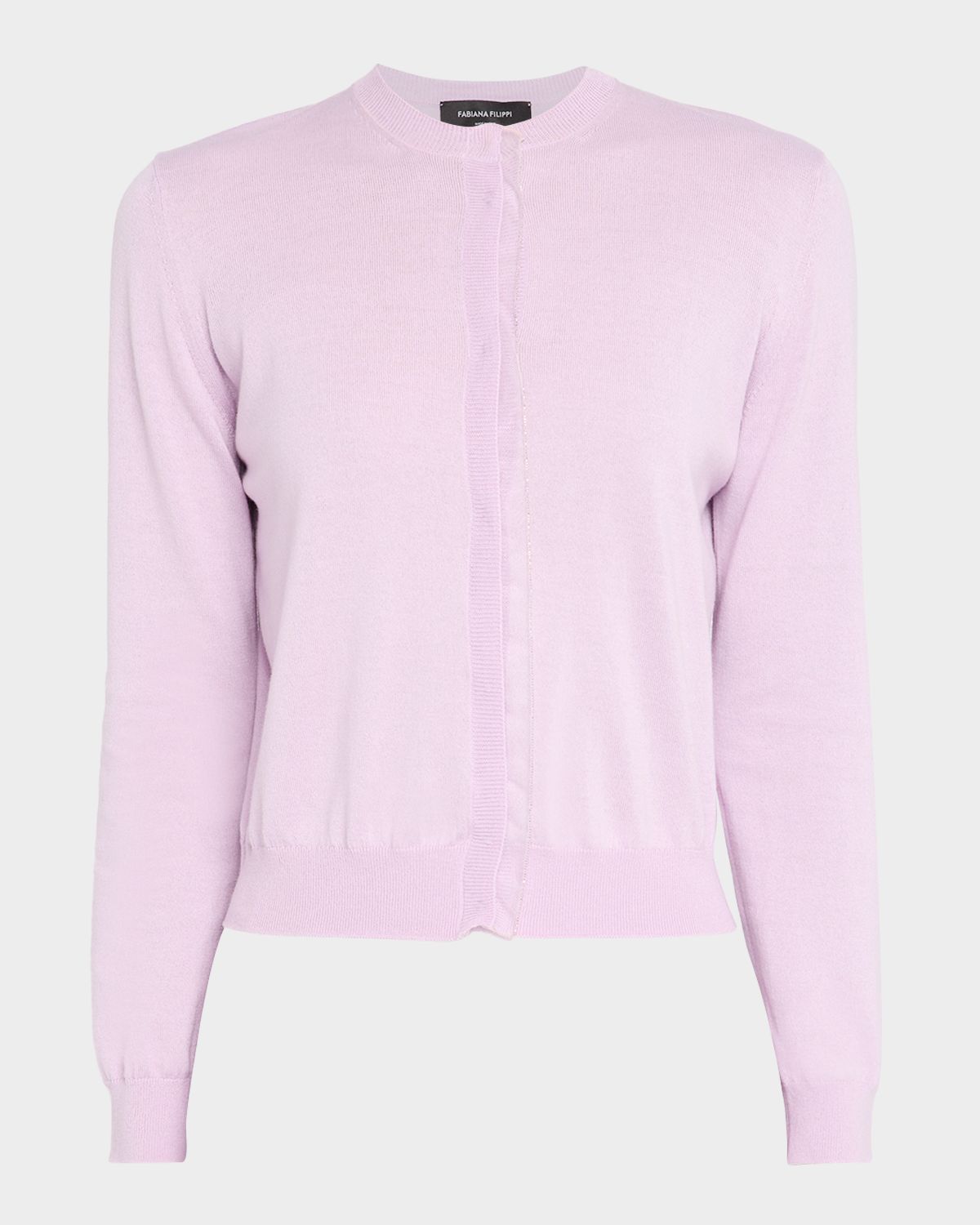 FABIANA FILIPPI Tulle-Trim Crewneck Cardigan