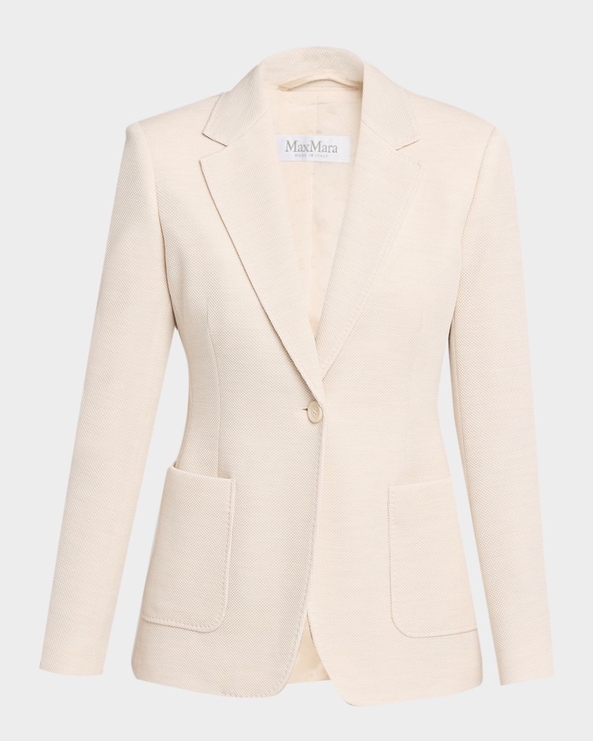 Max Mara Utilita Single-Button Wool Pique Blazer