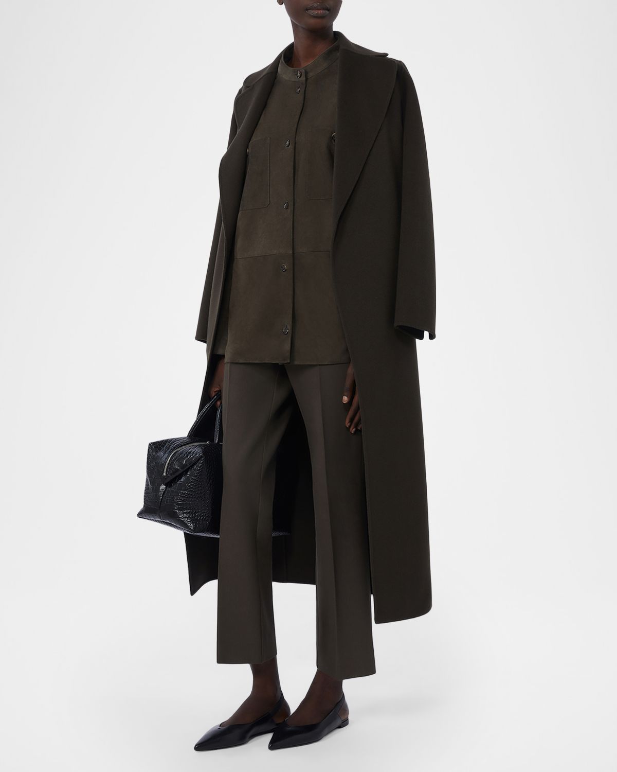 Max Mara Studio Fatina Cotton Kickflare-Leg Ankle Pants