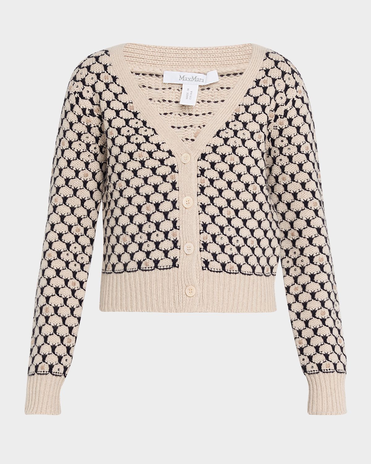 Max Mara Studio Mastro Rhinestone-Embellished Crop Cardigan