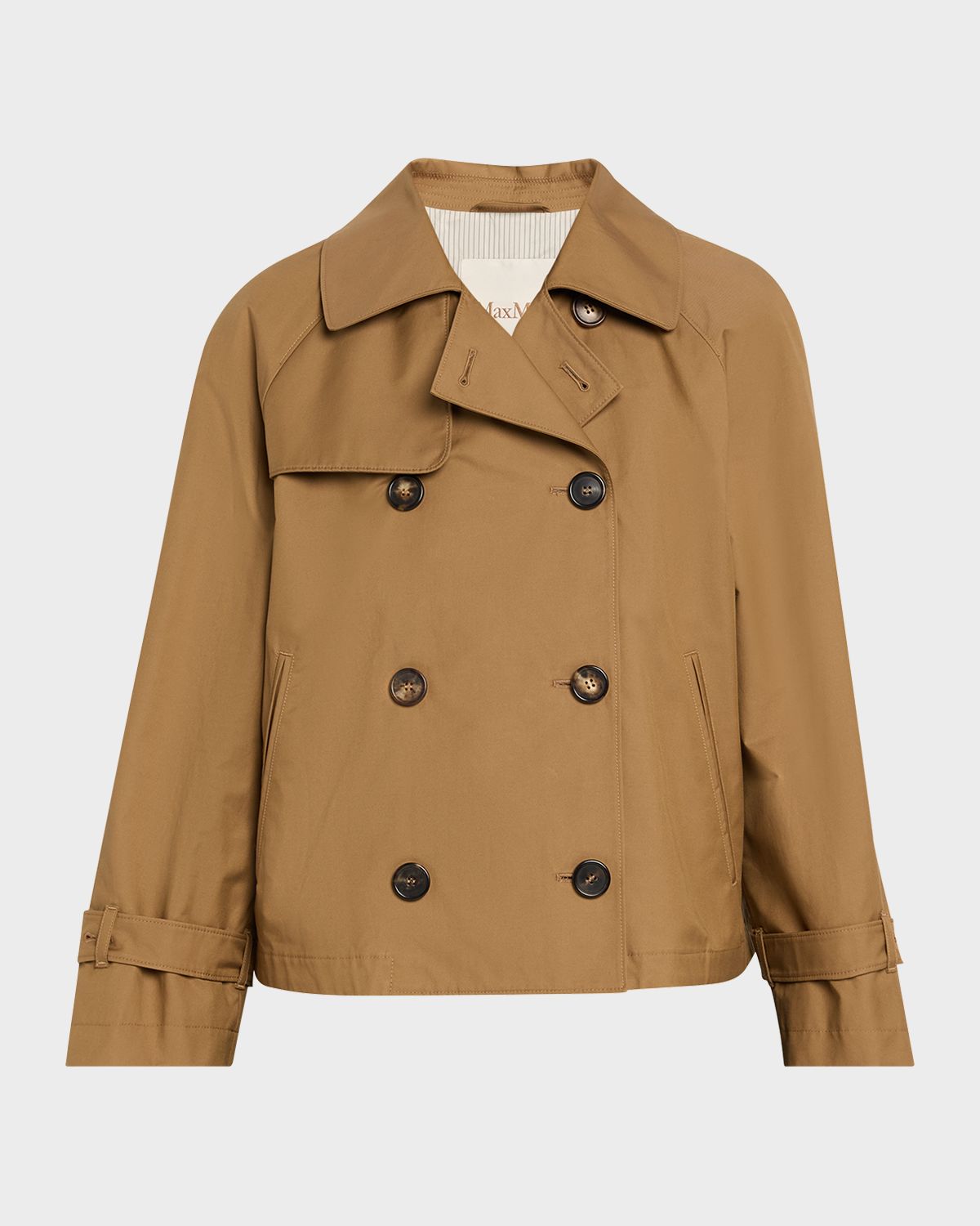 Max Mara Studio Short Water-Repellent Twill Trench Coat