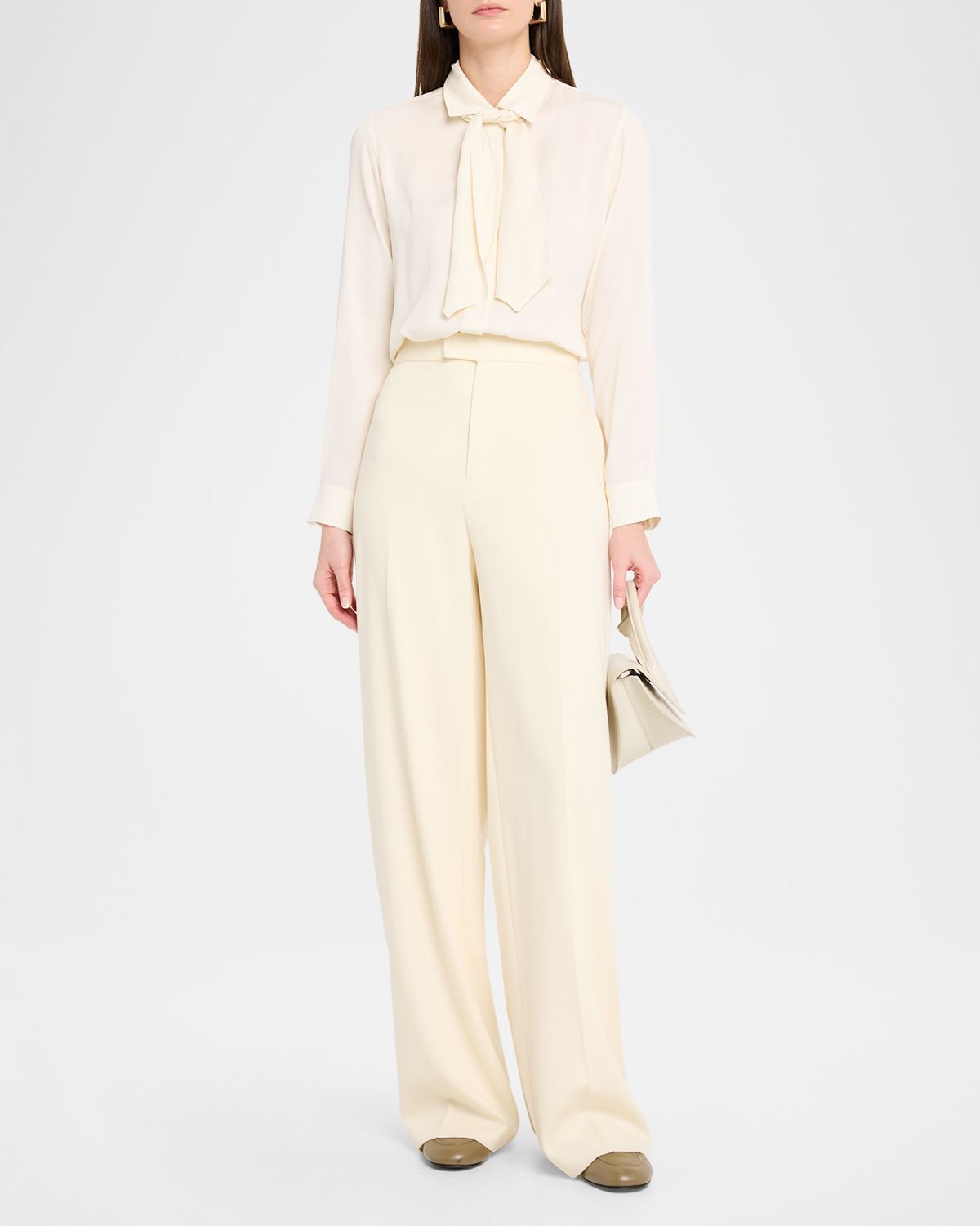Max Mara Colmo Tie-Neck Silk Blouse