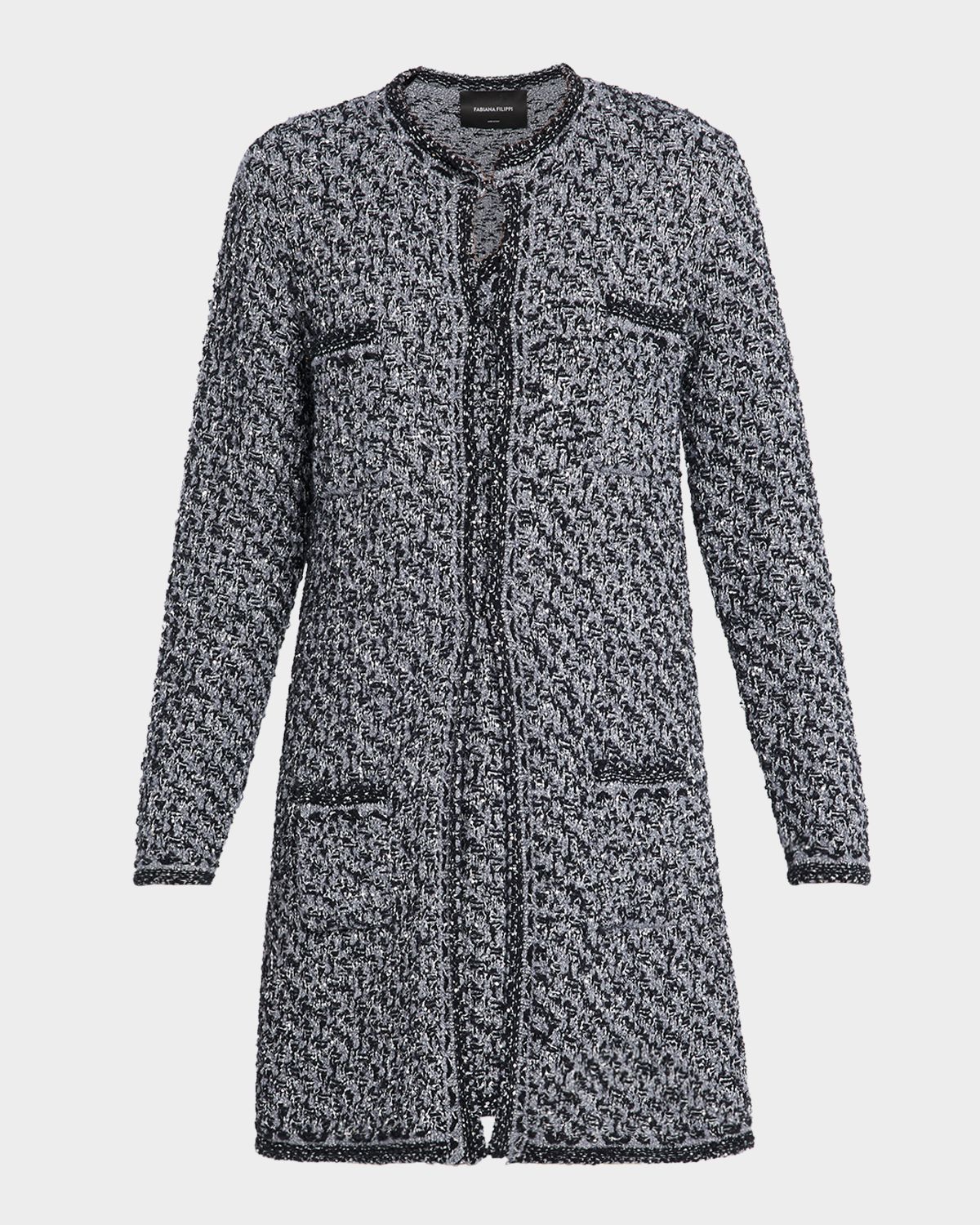 FABIANA FILIPPI Oversized Sequin Tweed Coat