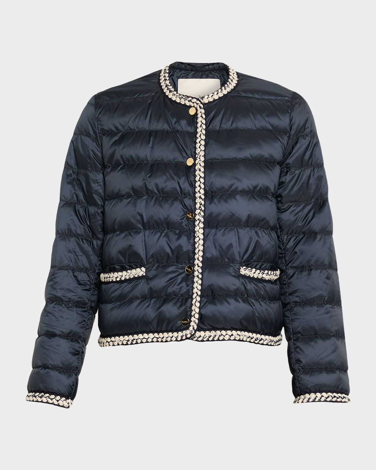 Max Mara Quilted Braid-Trim Puffer Coat