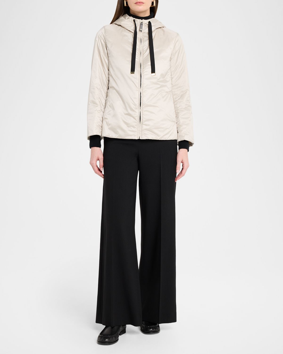Max Mara Hooded Water-Repellent Canvas Jacket