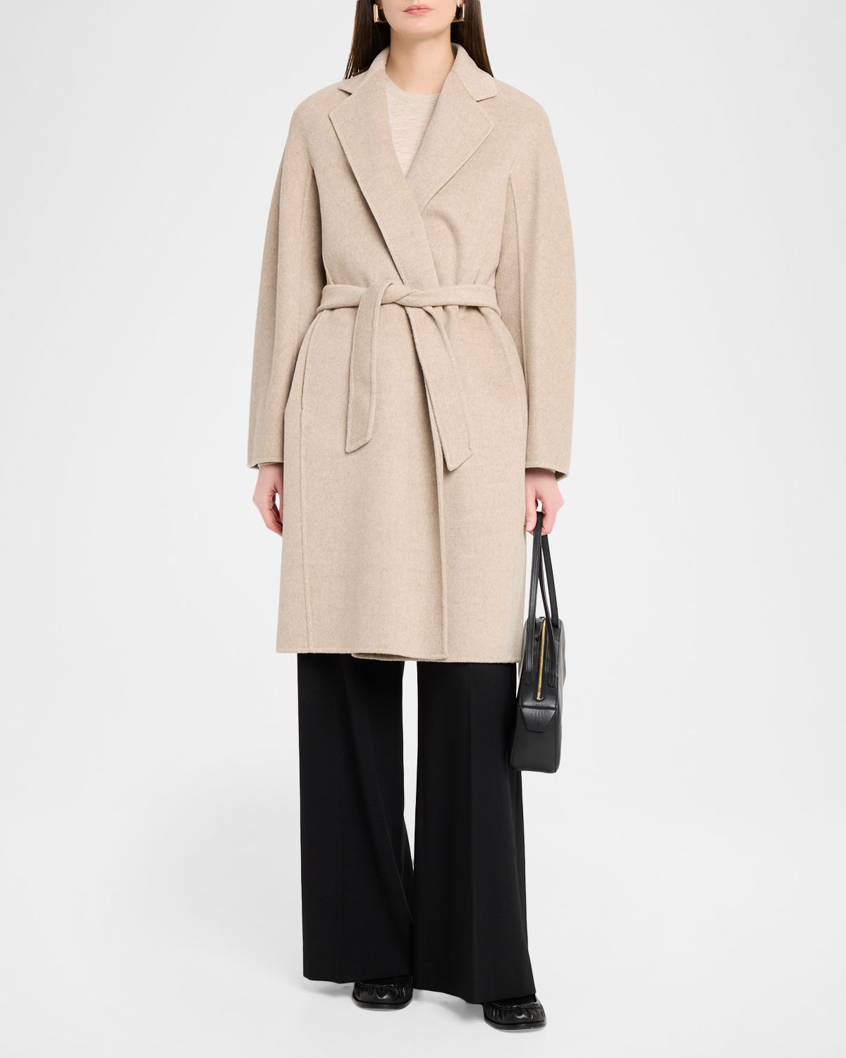 Max Mara Studio Aceri Double-Faced Cashmere Wrap Coat