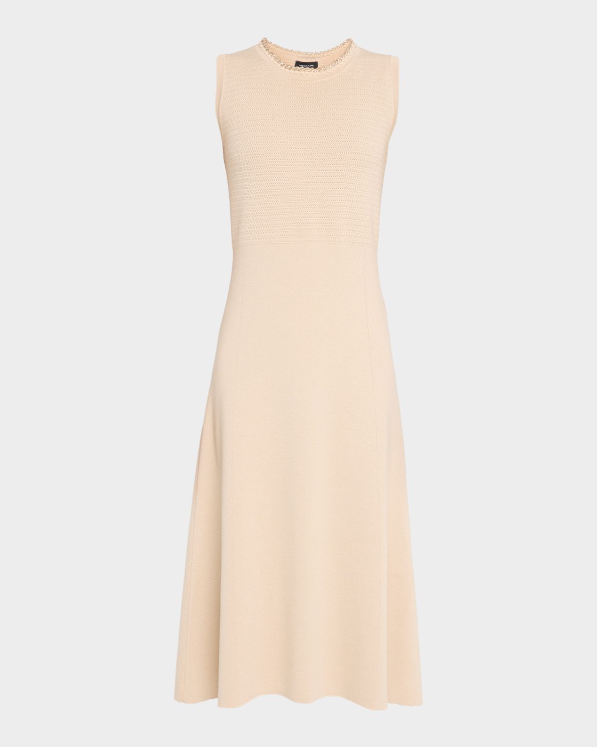 FABIANA FILIPPI Sleeveless Bead-Trim Knit Midi Dress