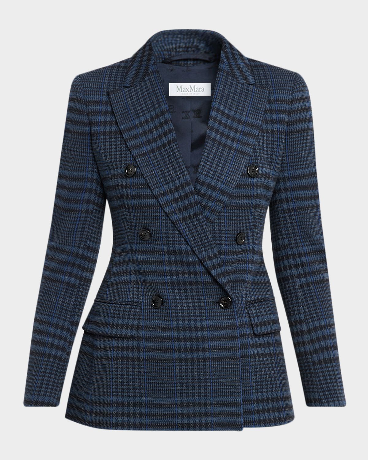 Max Mara Bisso Double-Breasted Plaid Jacket