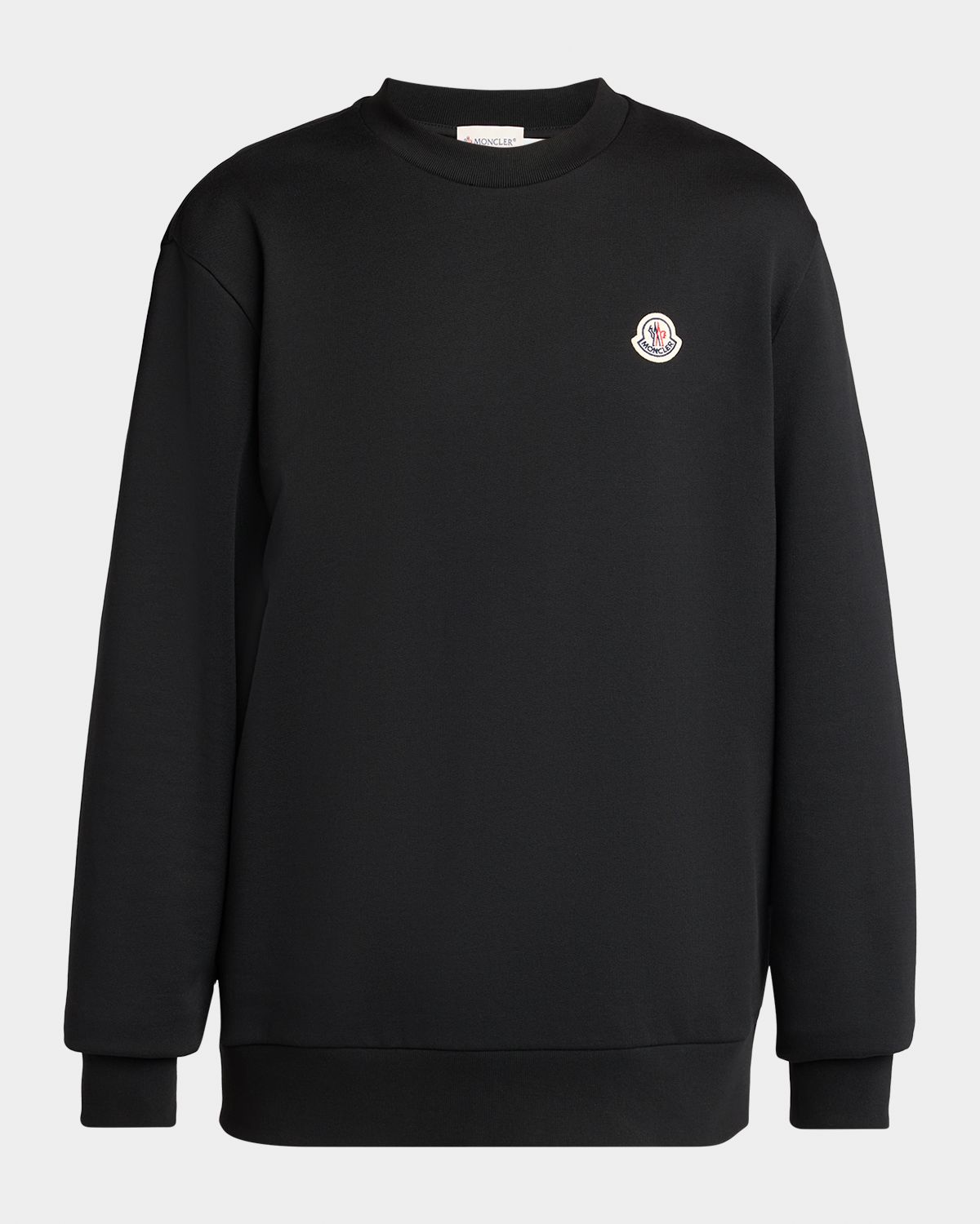 Moncler en 's Cotton Fleece Sweatshirt with Felt Logo Patch