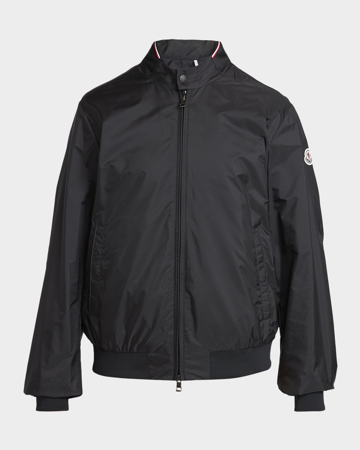 Moncler Men 's Reppe Nylon Collar-Logo Full-Zip Jacket