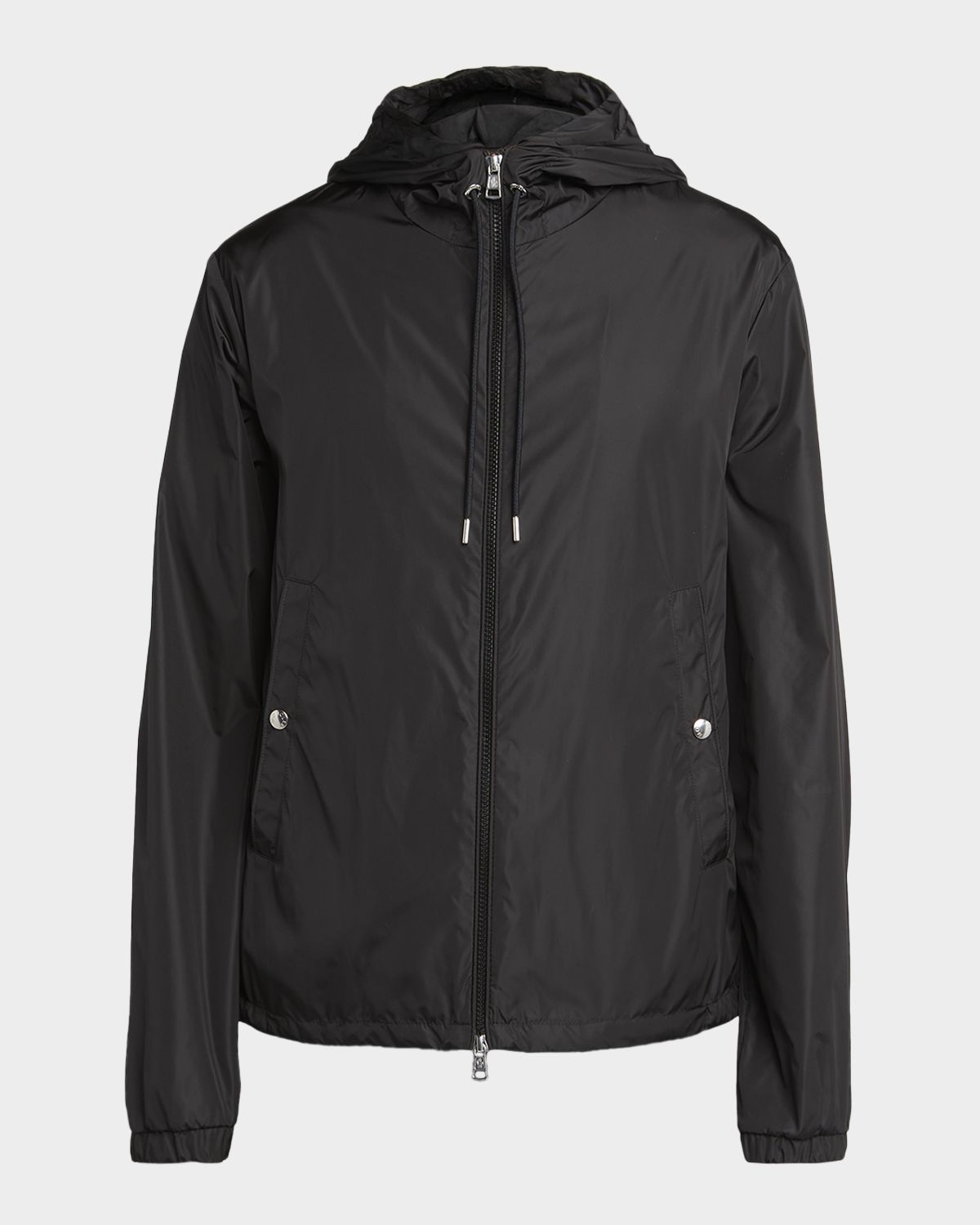 Moncler Men 's Nylon Hooded Grosgrain-Trim Full-Zip Jacket