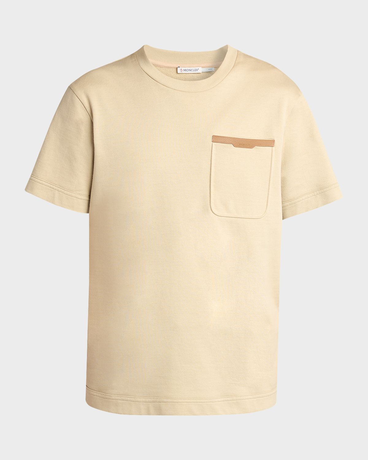 Moncler Men 's eather-Trim Pocket Cotton T-Shirt | Thumbnail 6 Moncler Men 's eather-Trim Pocket Cotton T-Shirt | Thumbnail 6