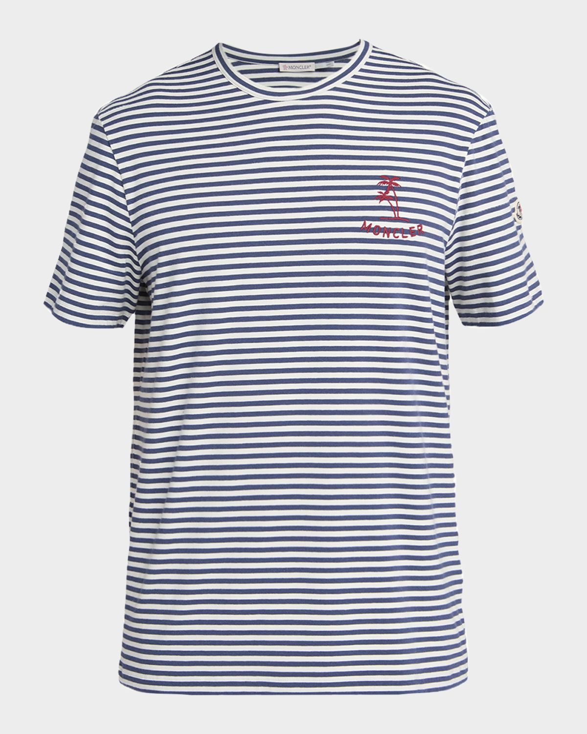 Moncler en 's Palm Logo Striped Short-Sleeve T-Shirt