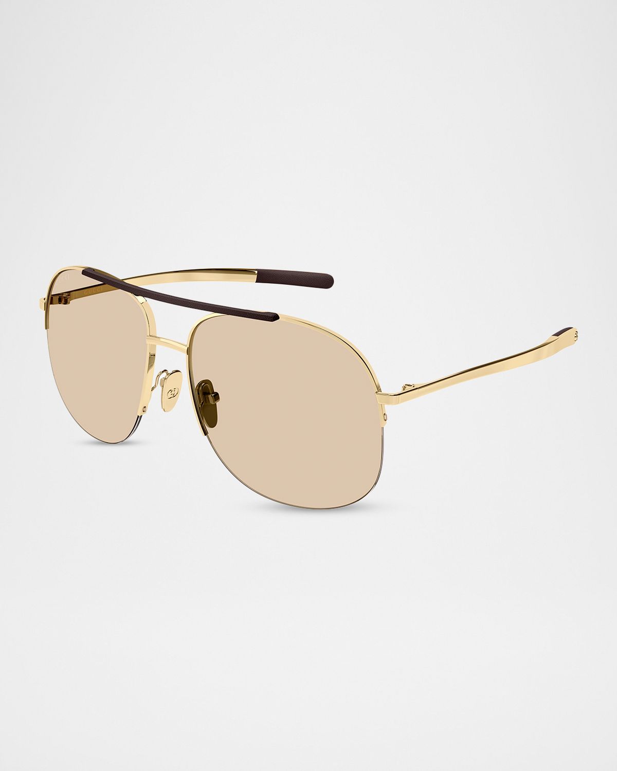 Gucci 61mm Metal Aviator Sunglasses