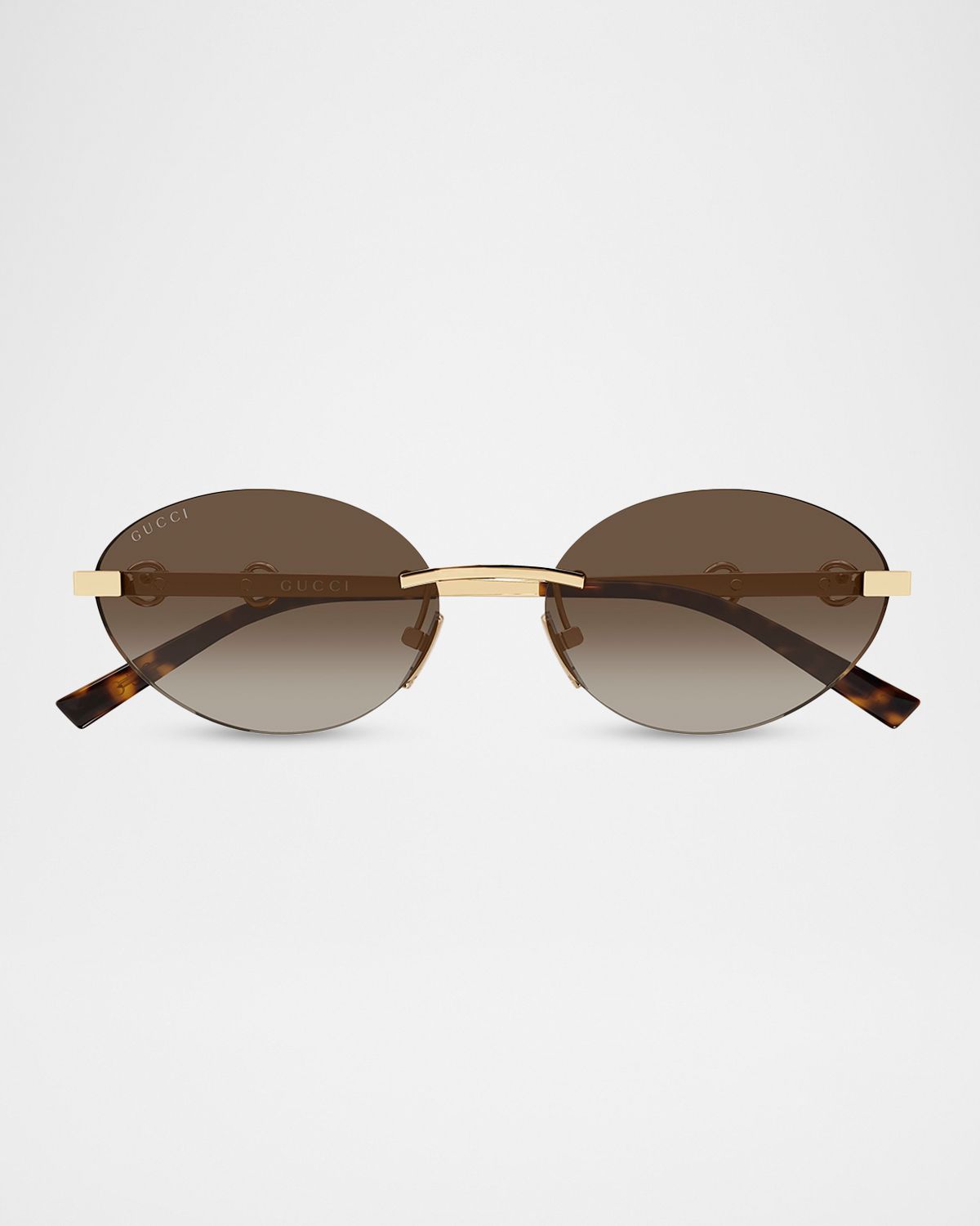 Gucci 58mm Metal & Acetate Oval Sunglasses | Thumbnail 4