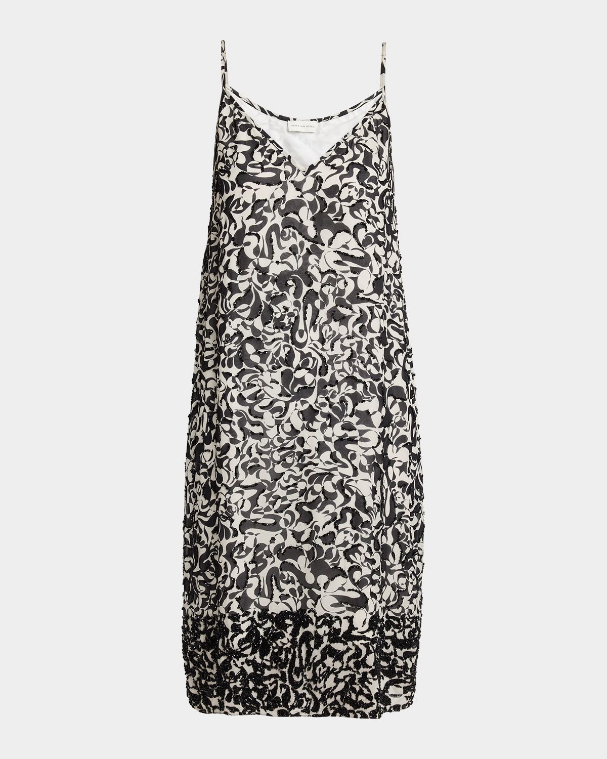 Dries Van Noten Denya Embroidered Sleeveless Midi Dress