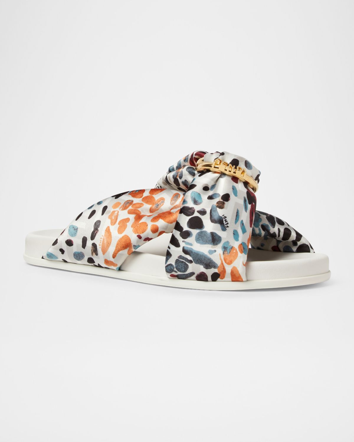 Fendi Feel Satin Slide Sandals