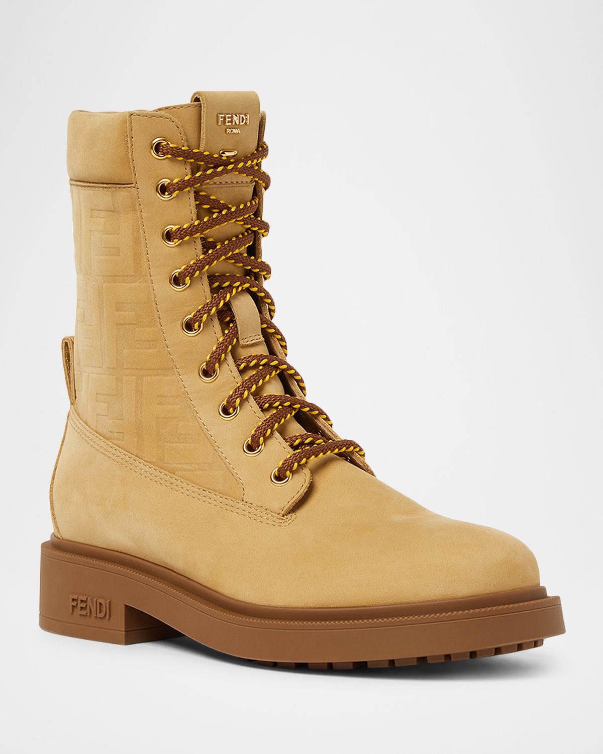 Fendi Filo FF Suede Combat Boots