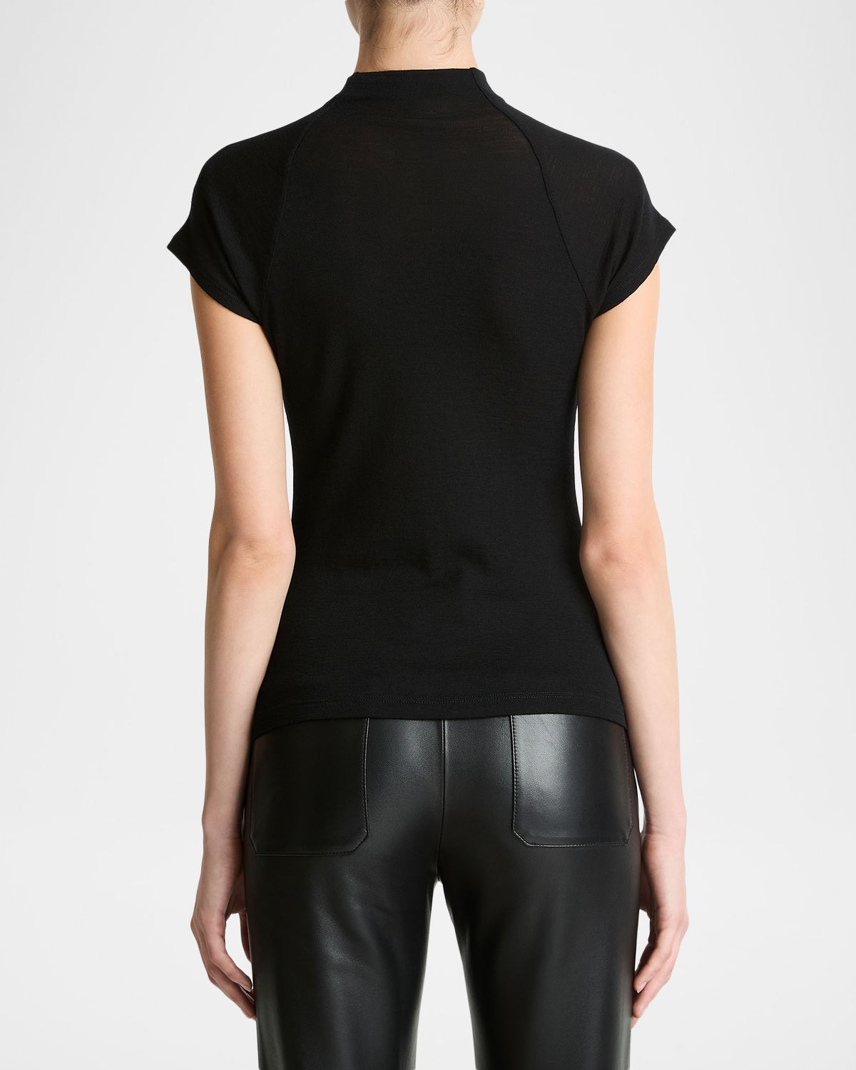 Vince Raglan Cap-Sleeve Wool Top