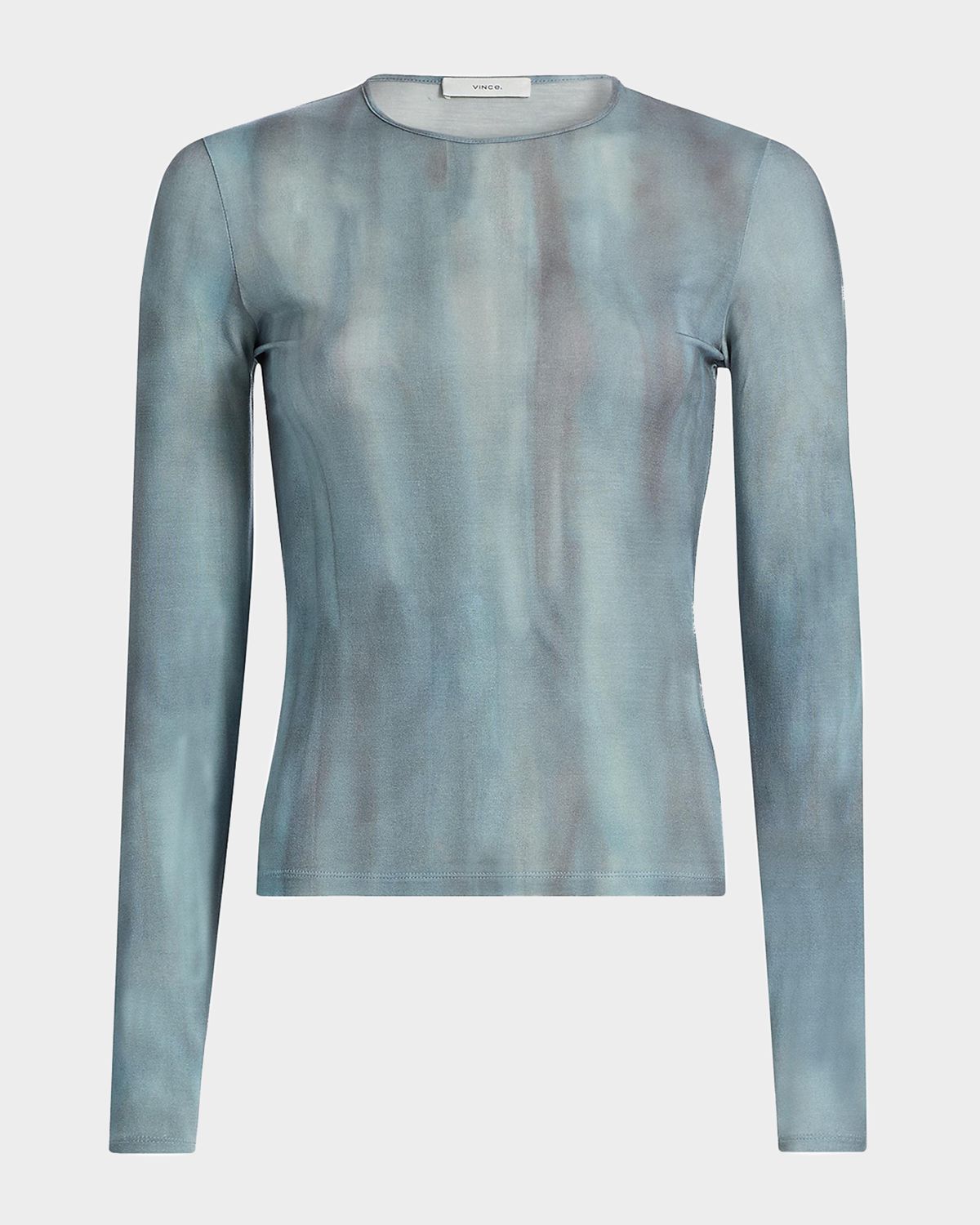 Vince Printed Long-Sleeve Crewneck Tee