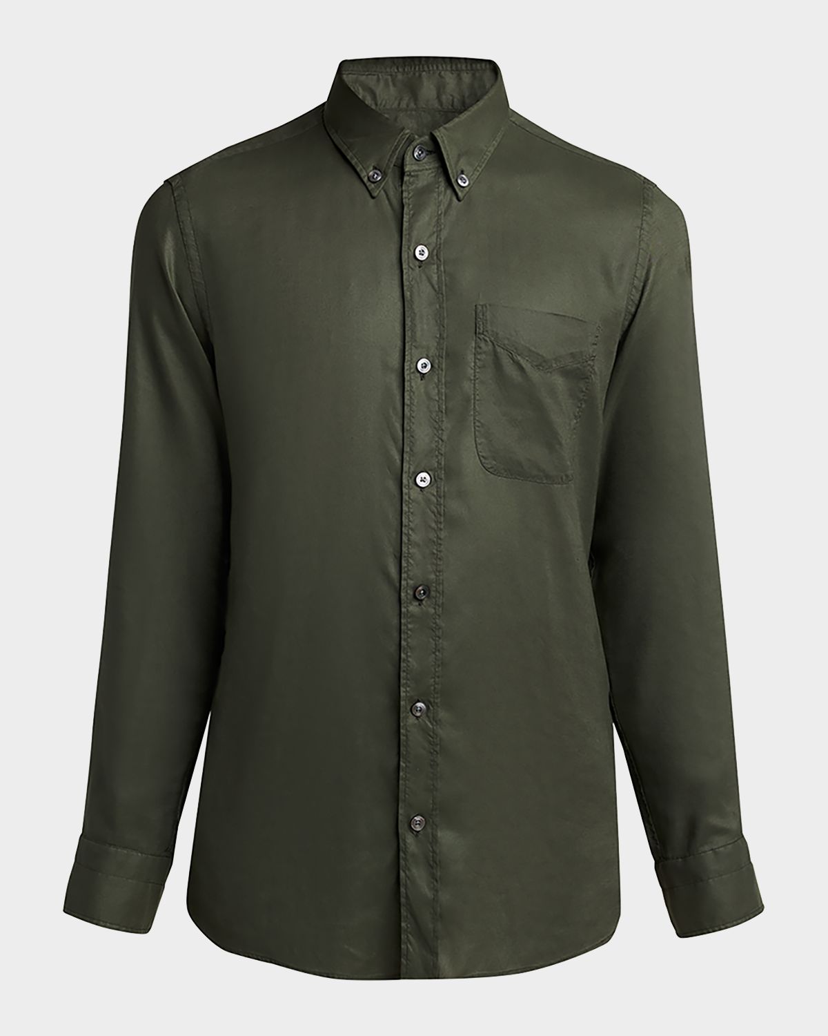 TOM FORD Men 's Slim-Fit Gabardine Button-Down Shirt | Thumbnail 6