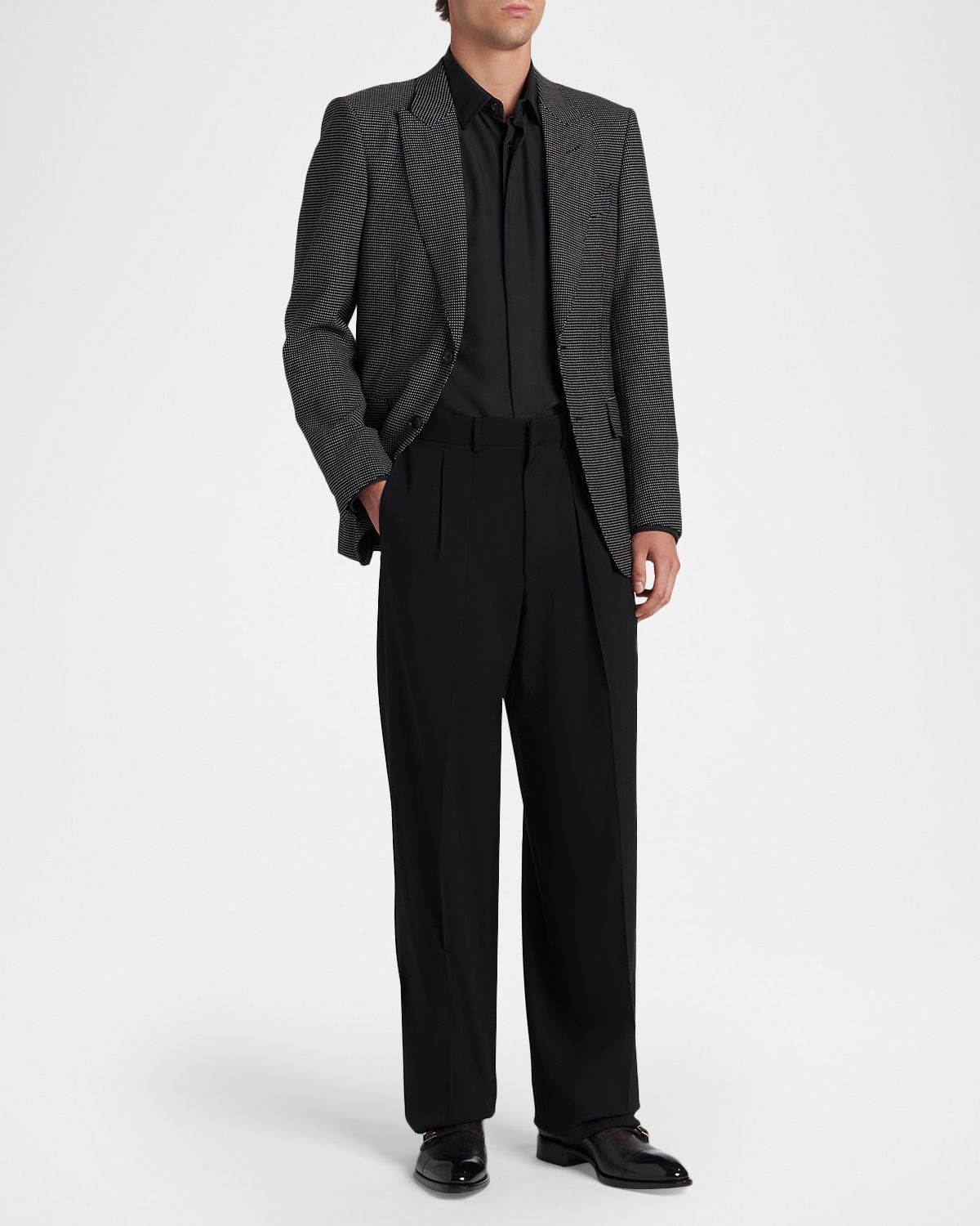 TOM FORD Men 's Cupro Twill Concealed-Placket Sport Shirt | Thumbnail 5 TOM FORD Men 's Cupro Twill Concealed-Placket Sport Shirt | Thumbnail 5