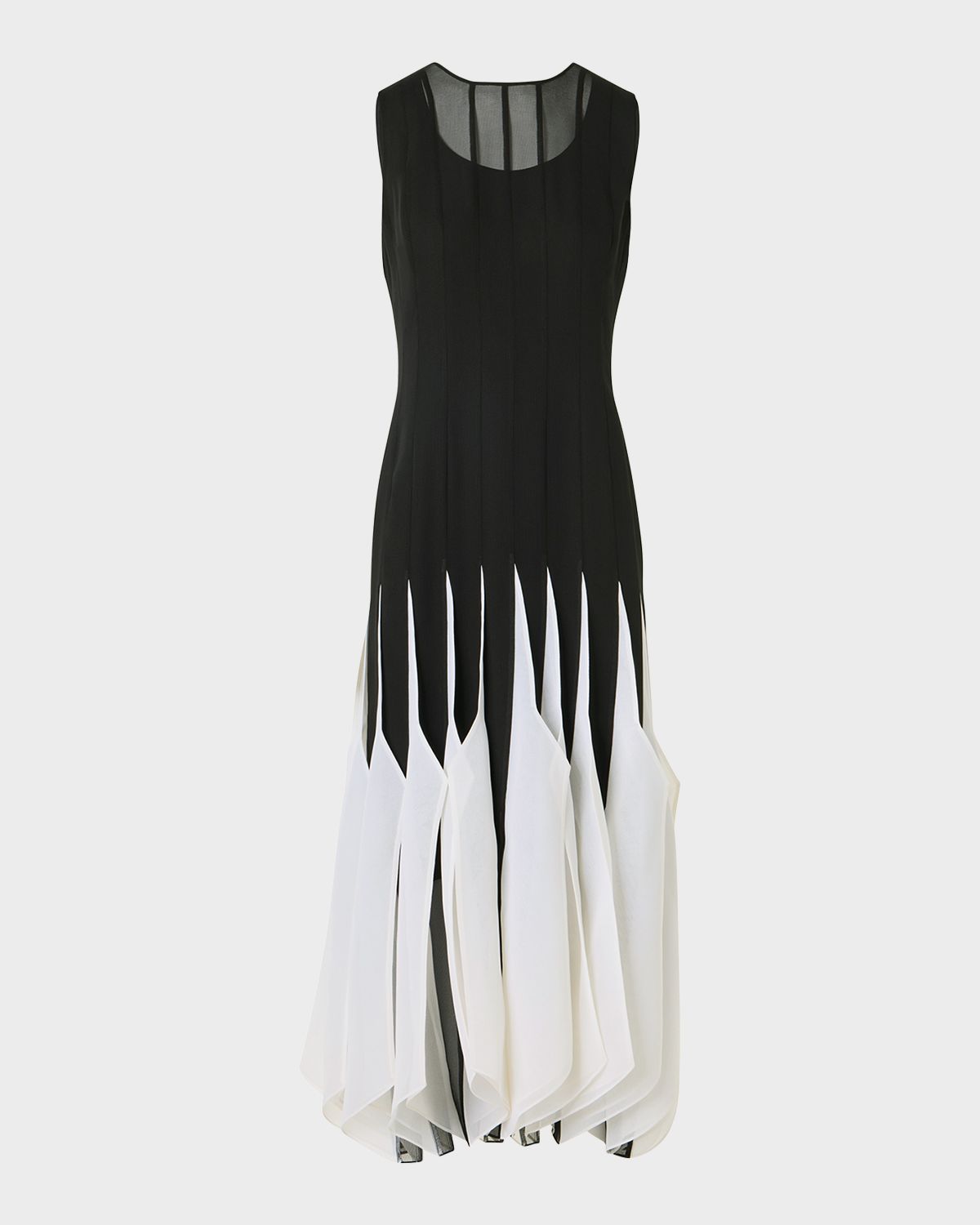 Akris Sleeveless Panama Silk Organza Seamed Midi Dress | Thumbnail 6