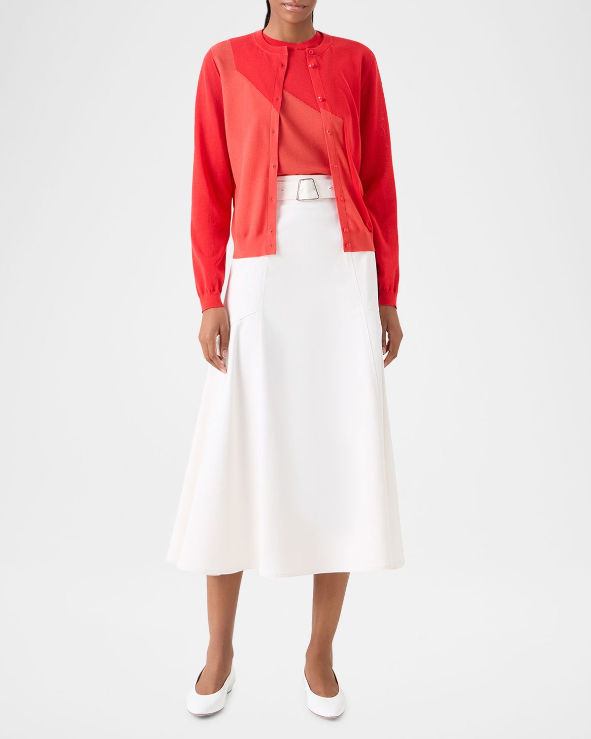 Akris Crewneck Silk-Blend Cardigan