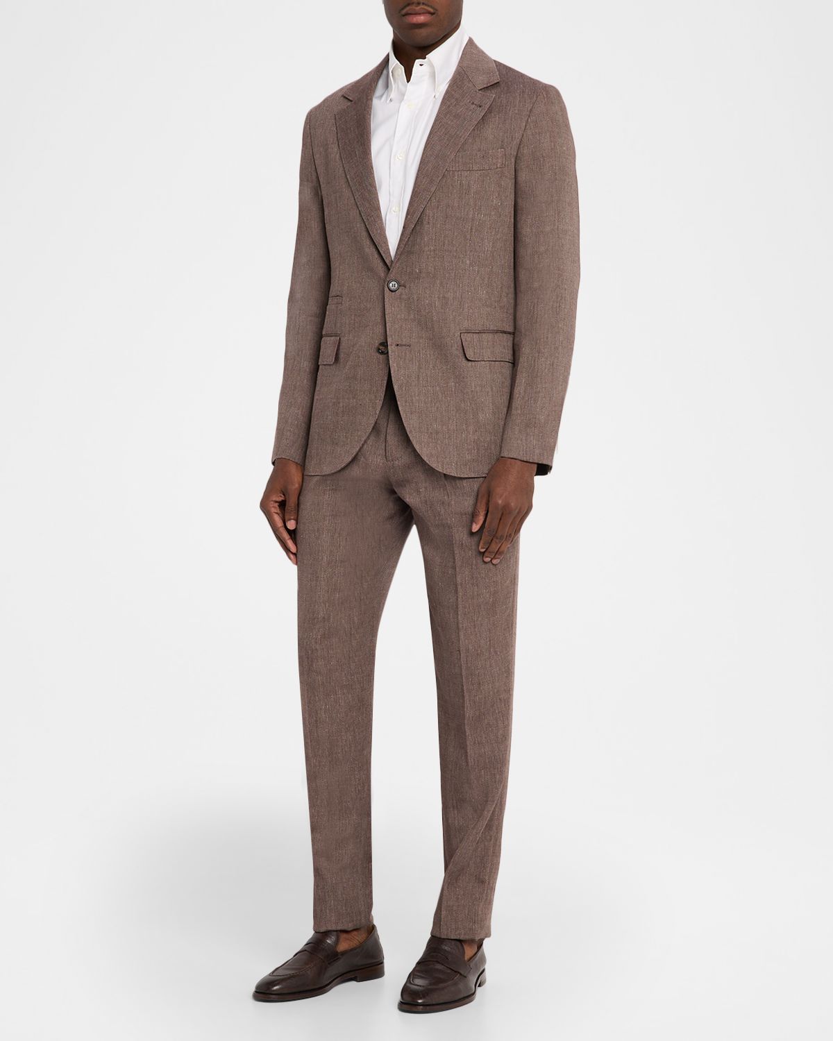 Brunello Cucinelli Men 's Linen and Wool Herringbone Two-Piece Suit
