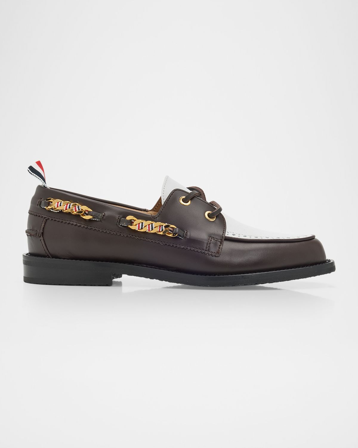 Thom Browne Brogue Leather Boat Shoes