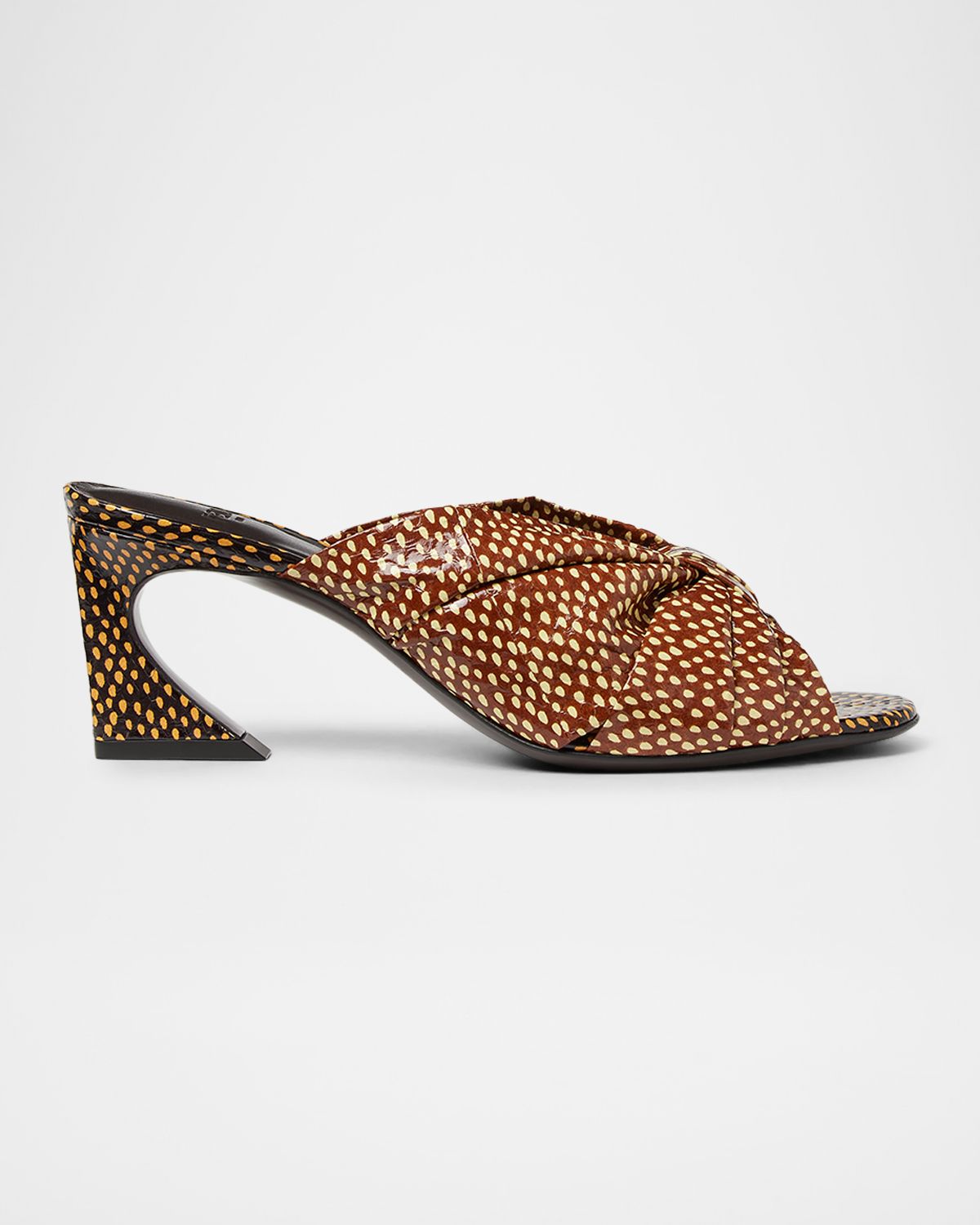 Fendi 55mm Arco Peppered Falena Leather Slide Sandals