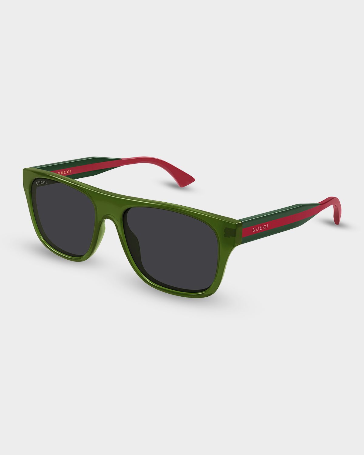 Gucci Men 's GG2119S-003 Green and Red Acetate Rectangle Sunglasses