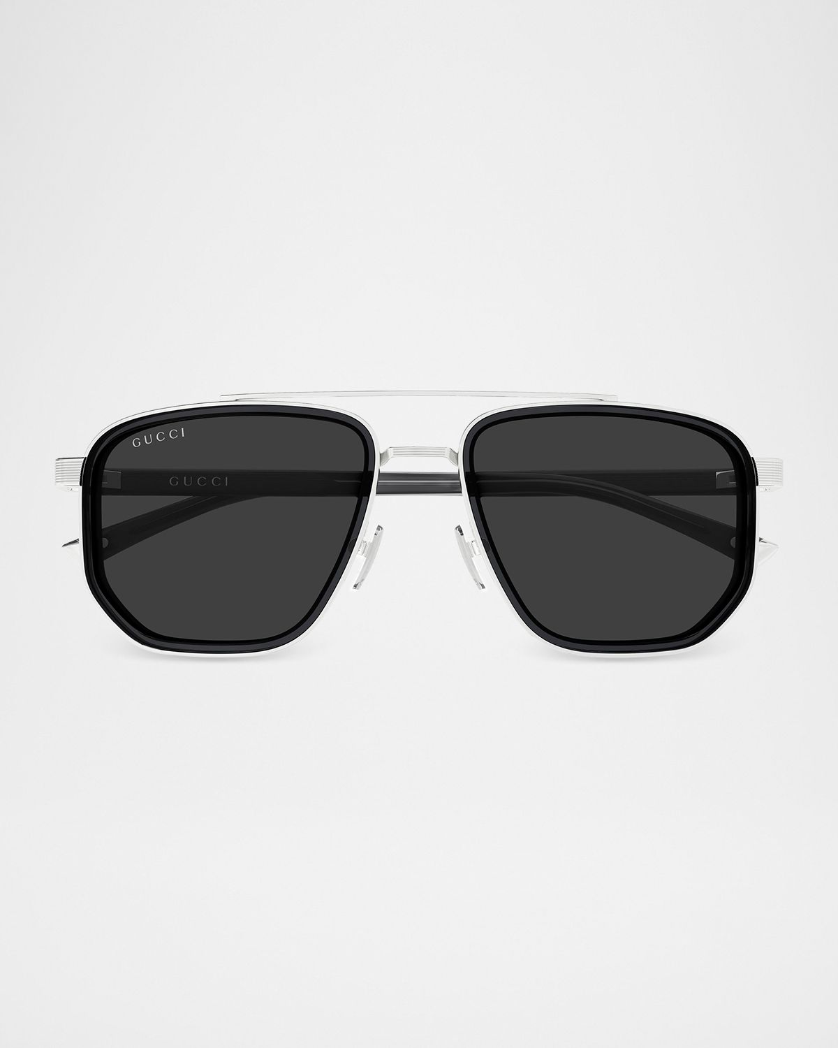 Gucci Men 's GG2073S-001 Metal and Acetate Rectangle Sunglasses