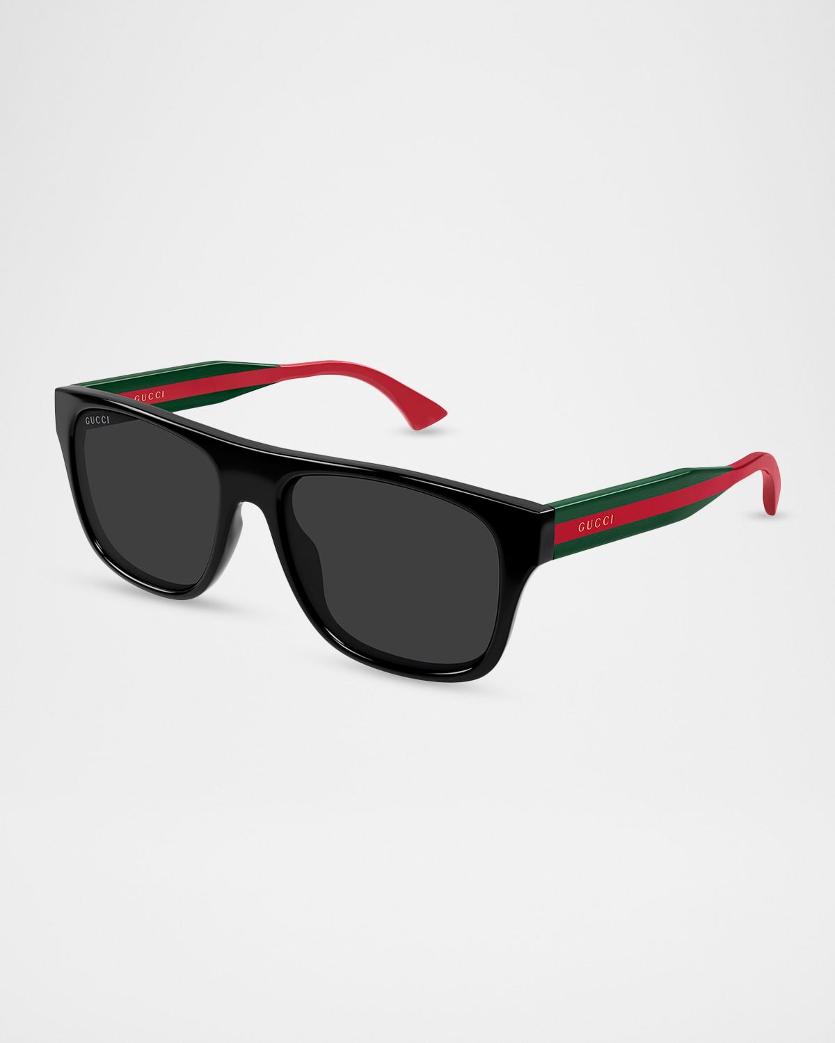 Gucci Men 's GG2119S-001 Green and Red Acetate Rectangle Sunglasses